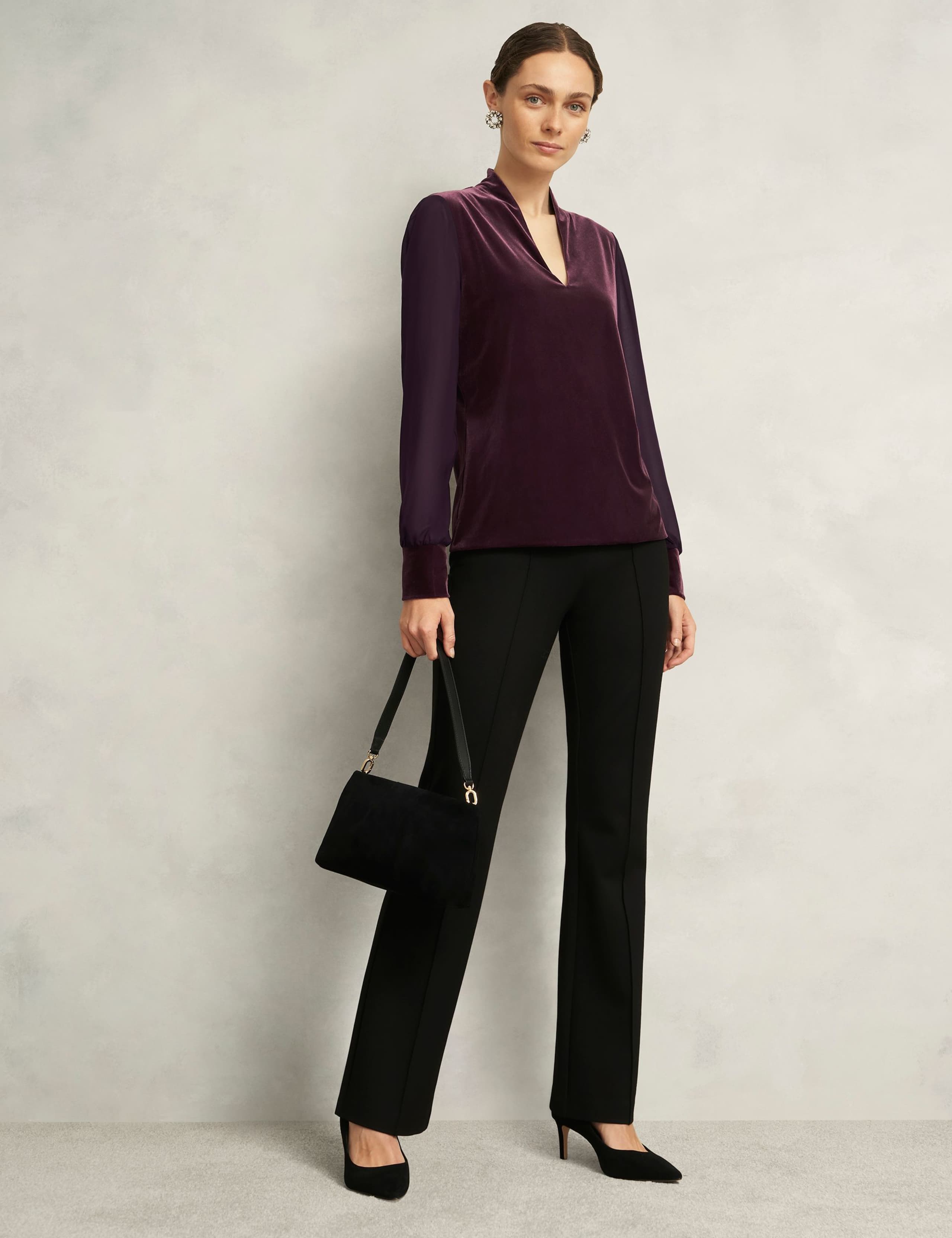 Velvet V-Neck Blouse 3 of 6