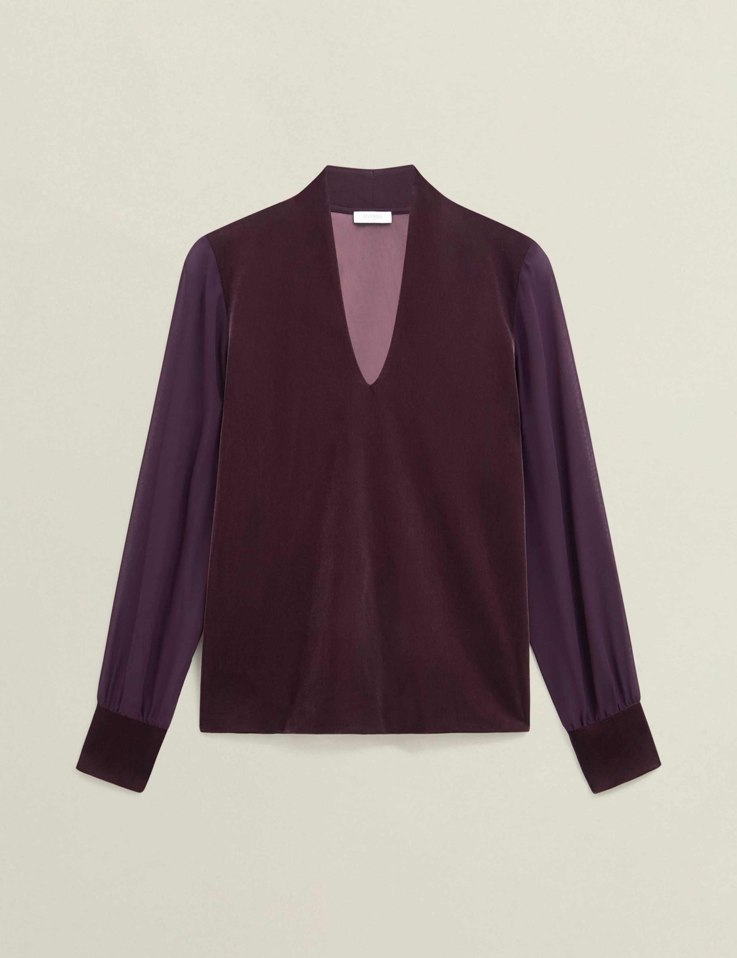 Velvet V-Neck Blouse 2 of 6