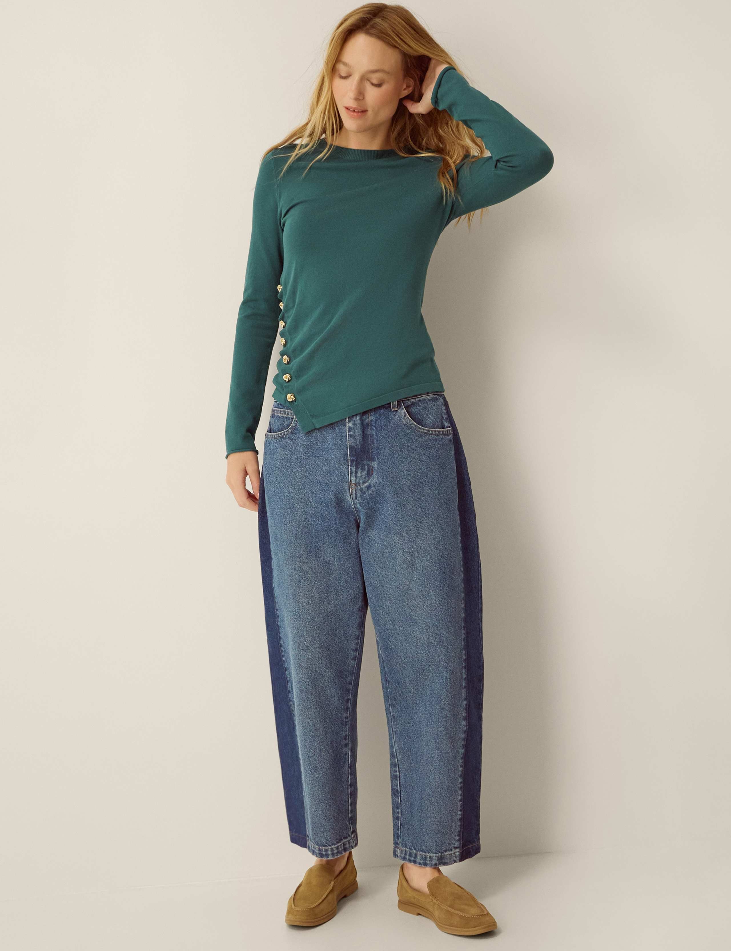 Ruched Button Detail Jumper 3 of 4