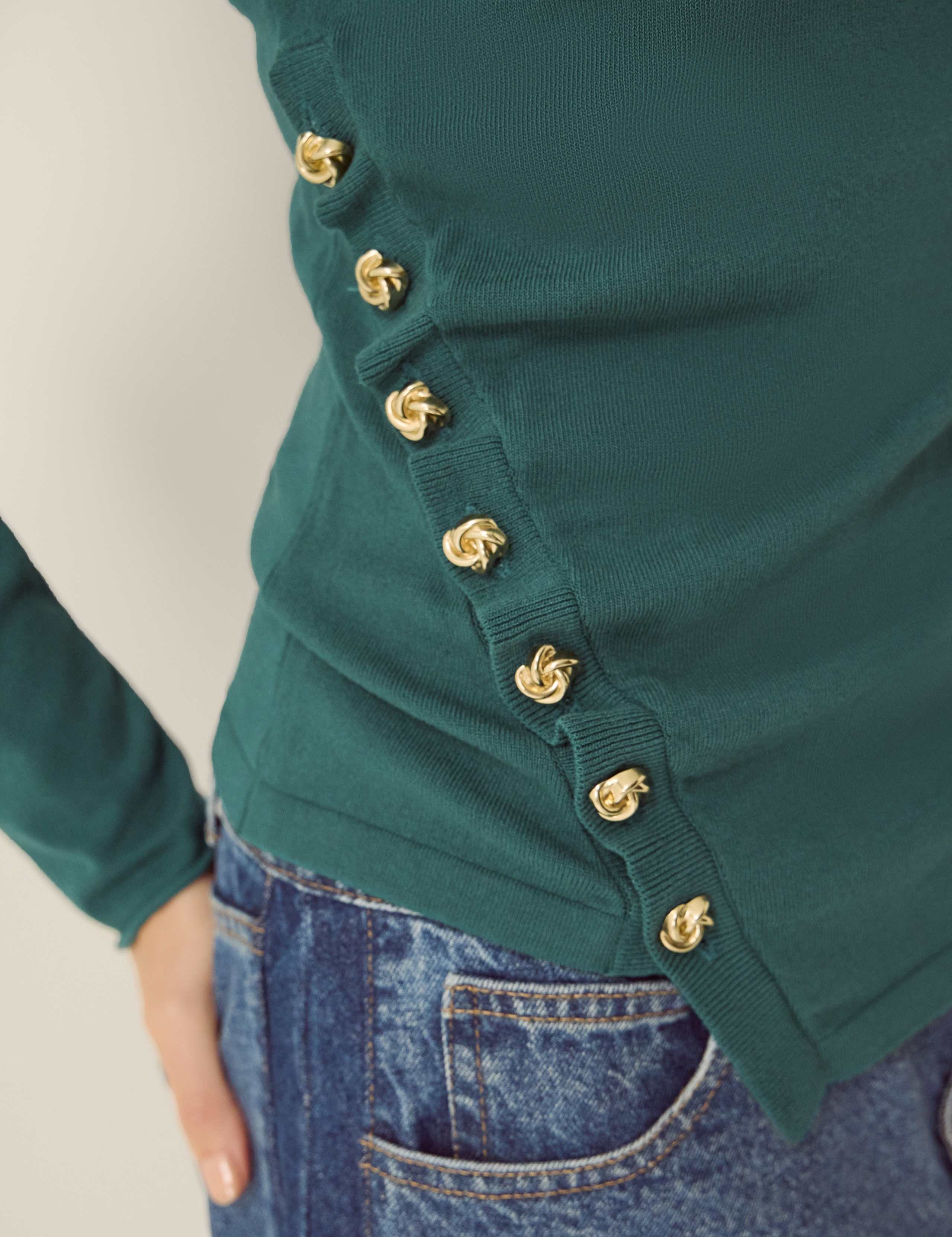 Ruched Button Detail Jumper 4 of 4