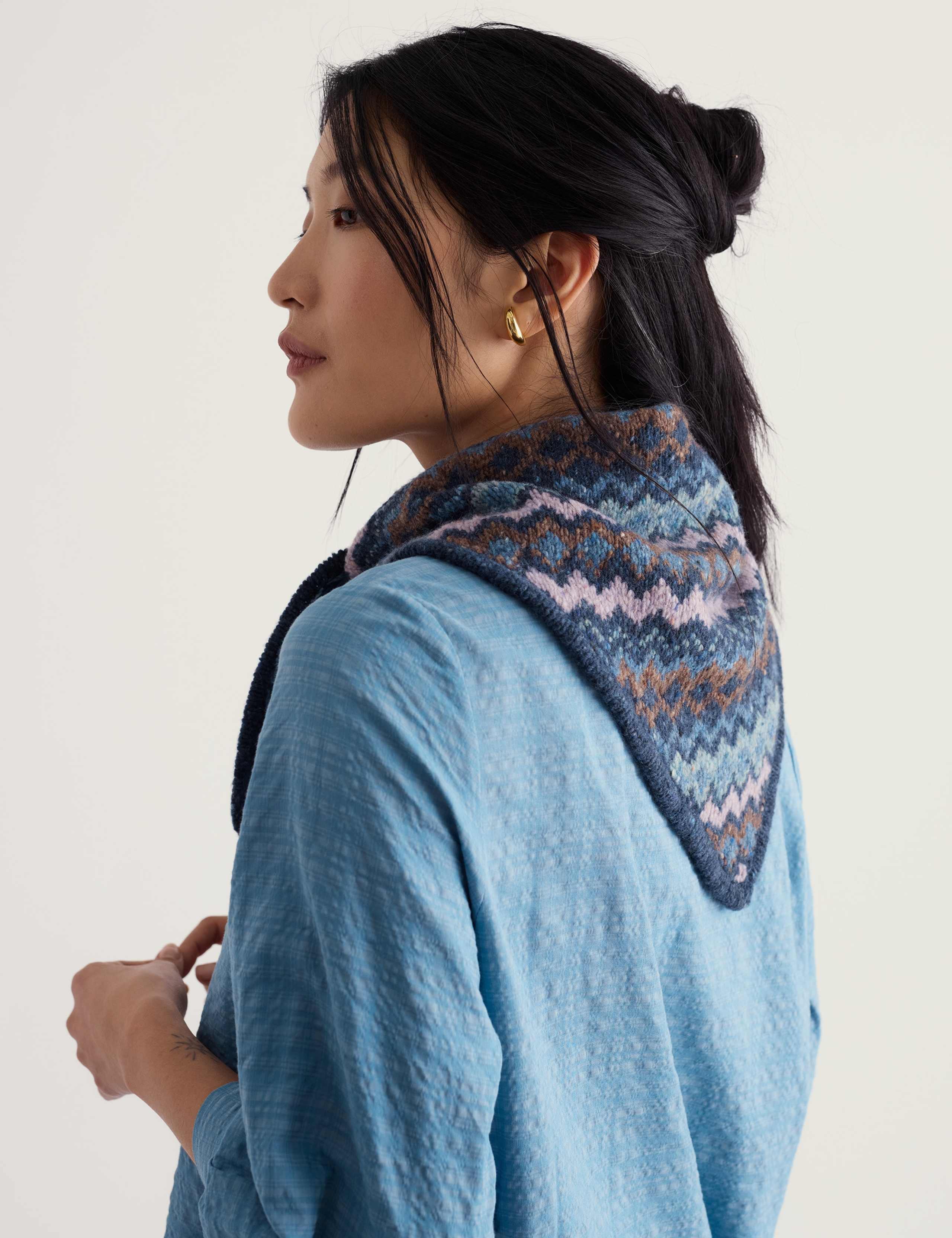 Wool Rich Knitted Fairisle Scarf 3 of 4