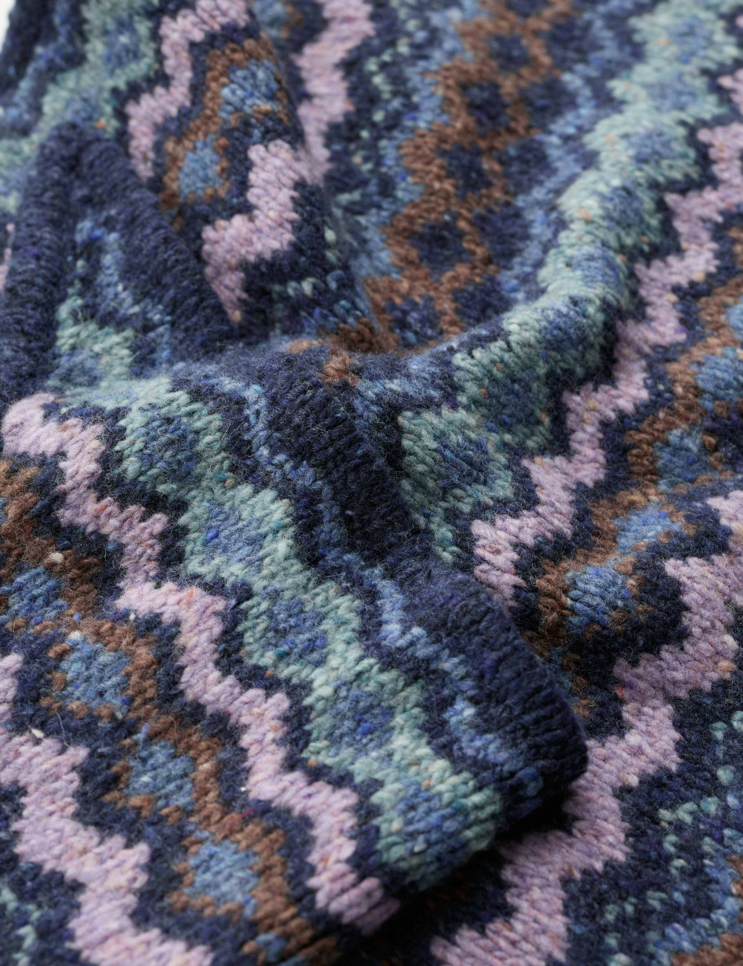 Wool Rich Knitted Fairisle Scarf 4 of 4