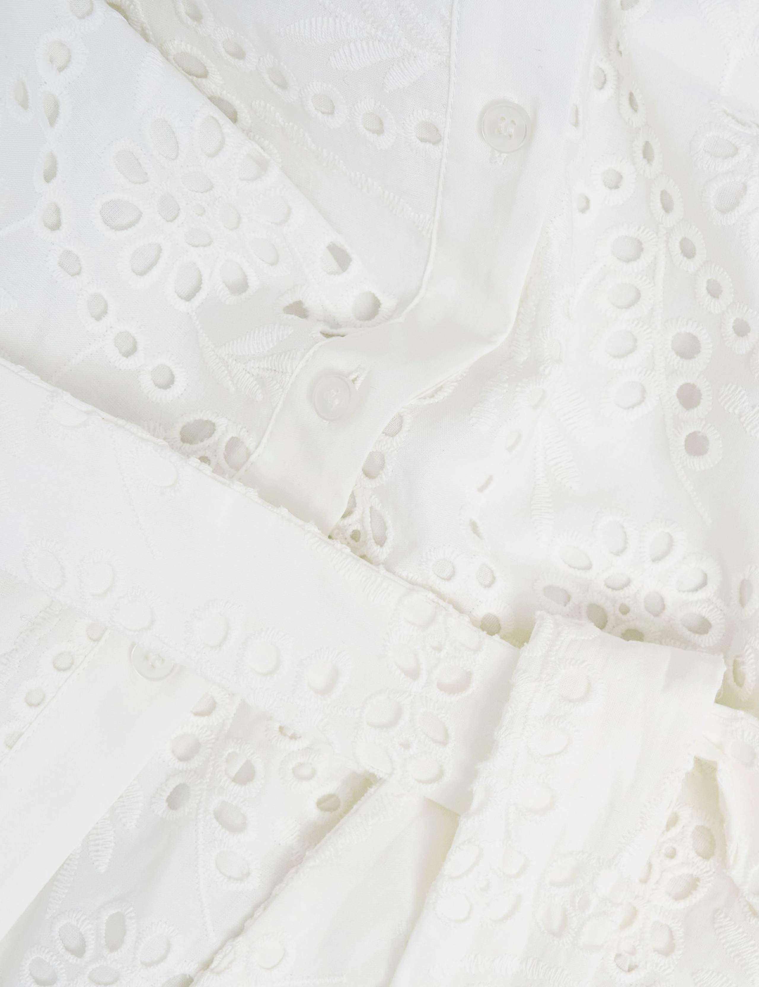 Pure Cotton Broderie Notch Neck Midi Dress 5 of 6