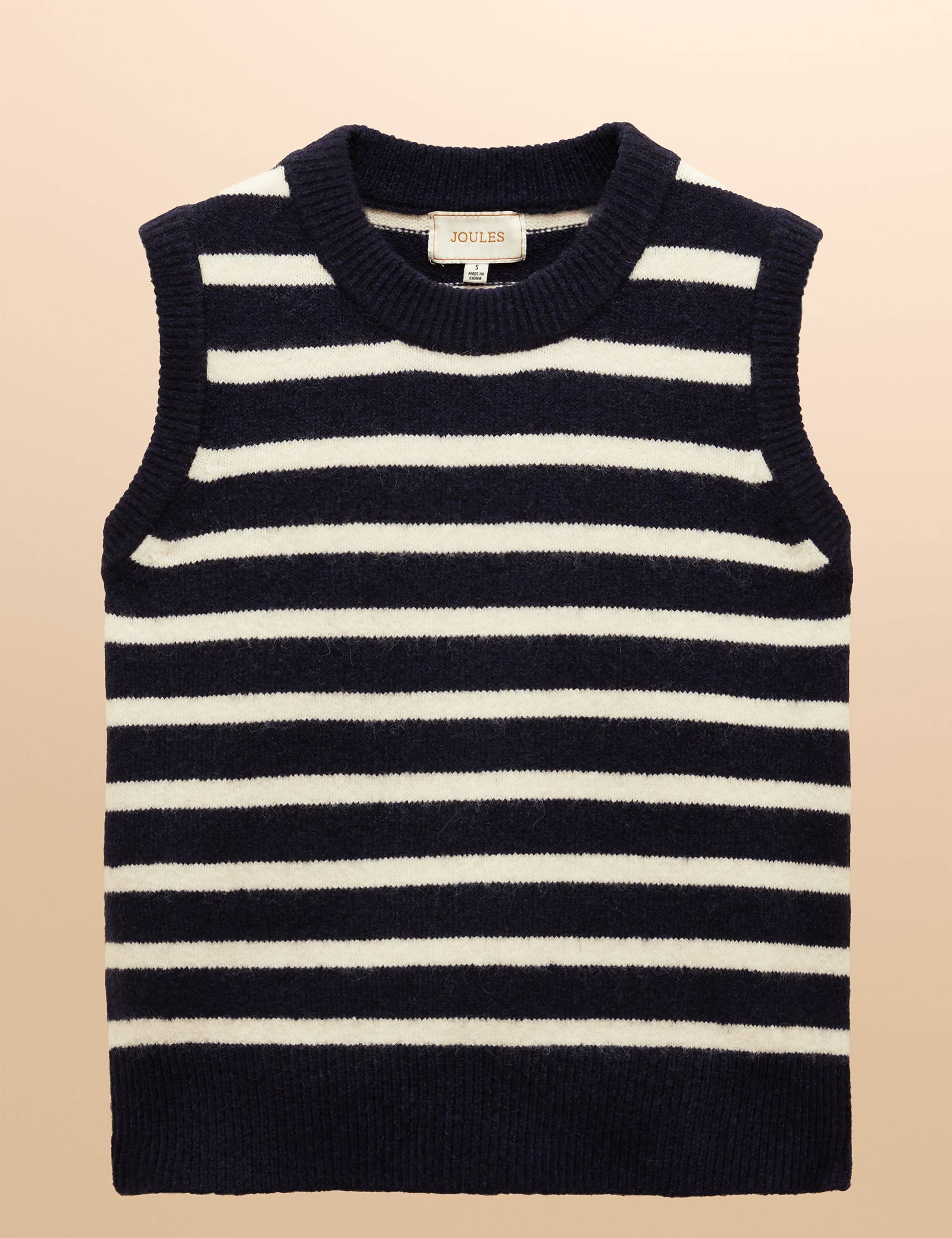 Striped Crew Neck Knitted Vest 2 of 7