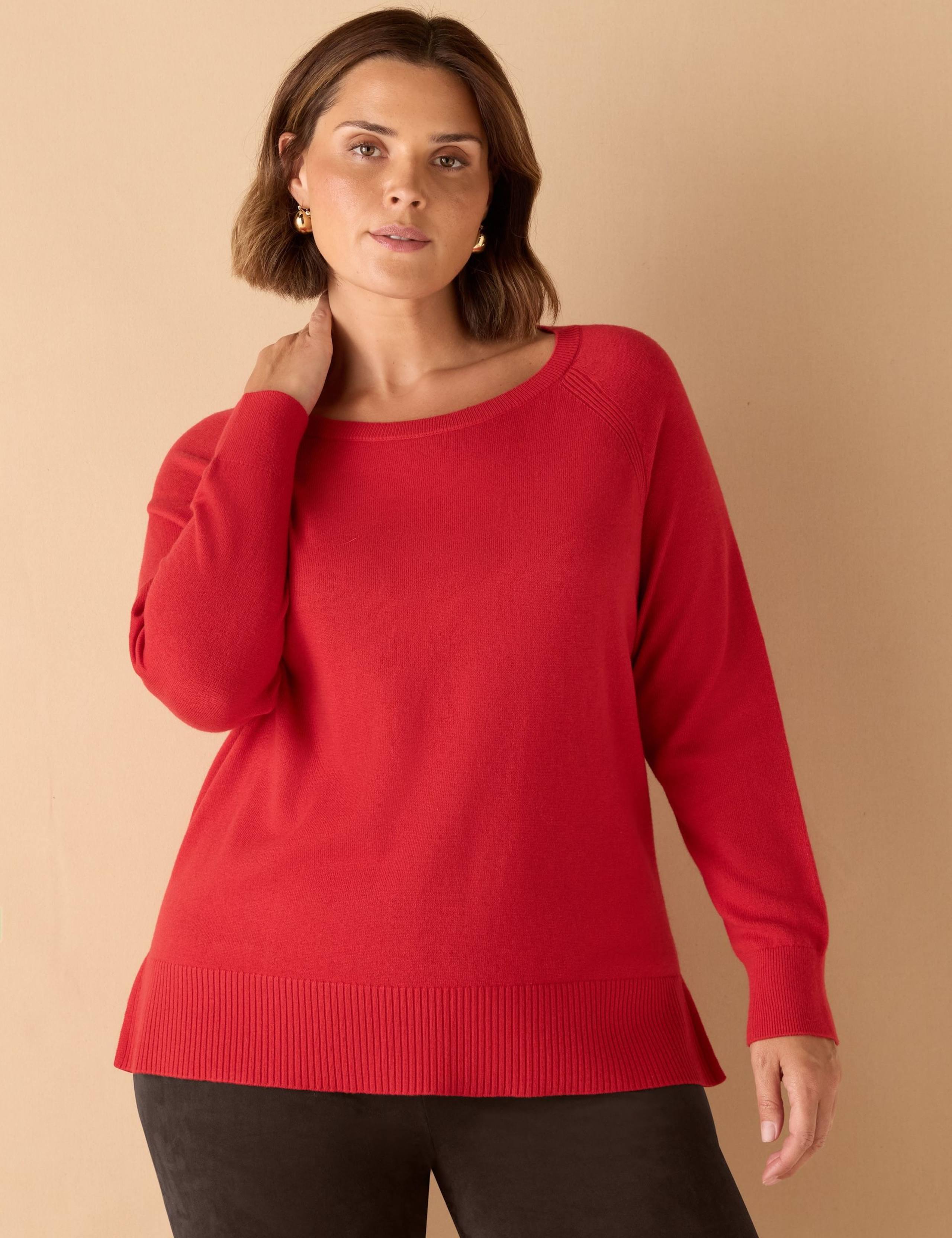 Cotton Blend Textured Round Neck Jumper 1 of 4