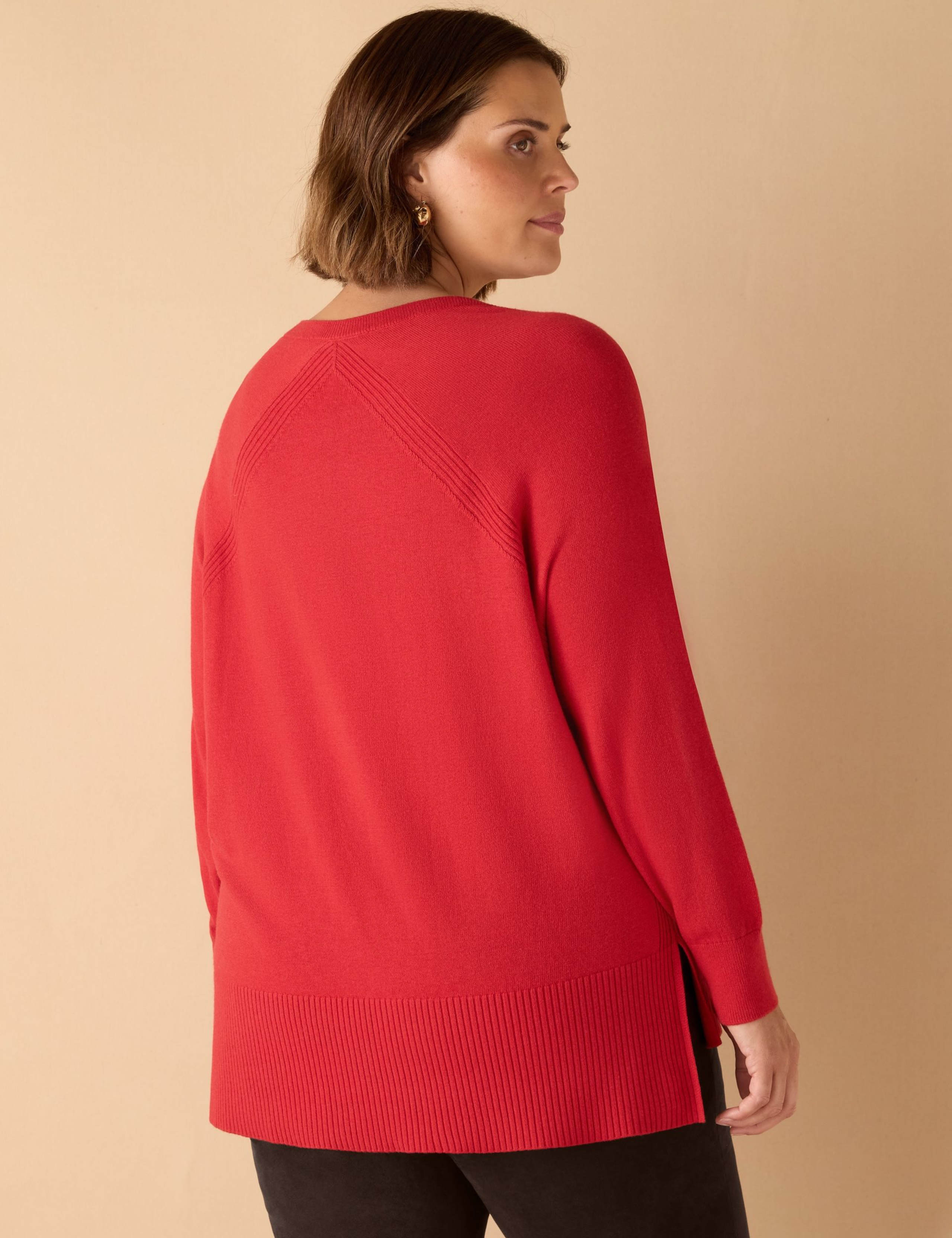 Cotton Blend Textured Round Neck Jumper 2 of 4