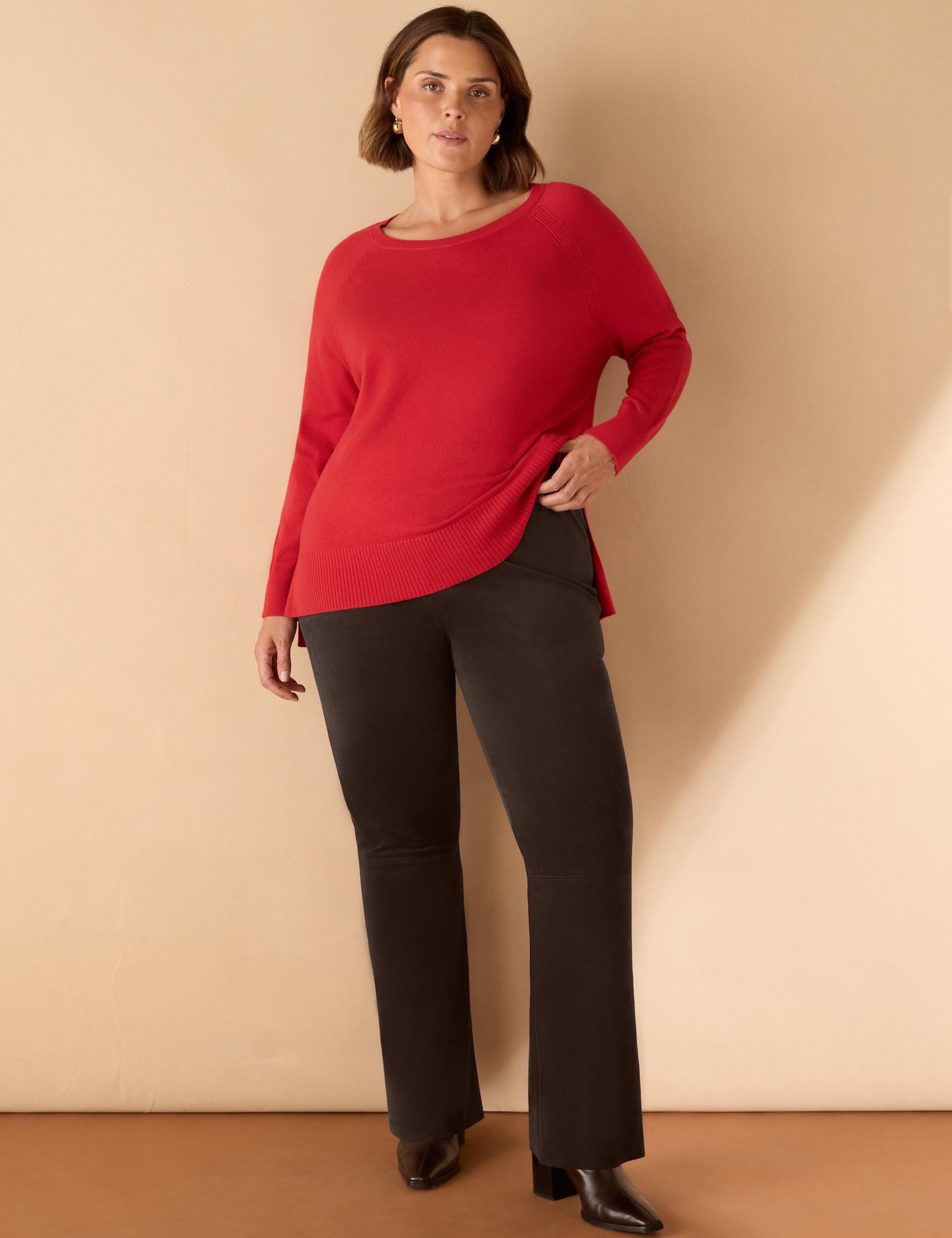 Cotton Blend Textured Round Neck Jumper 3 of 4