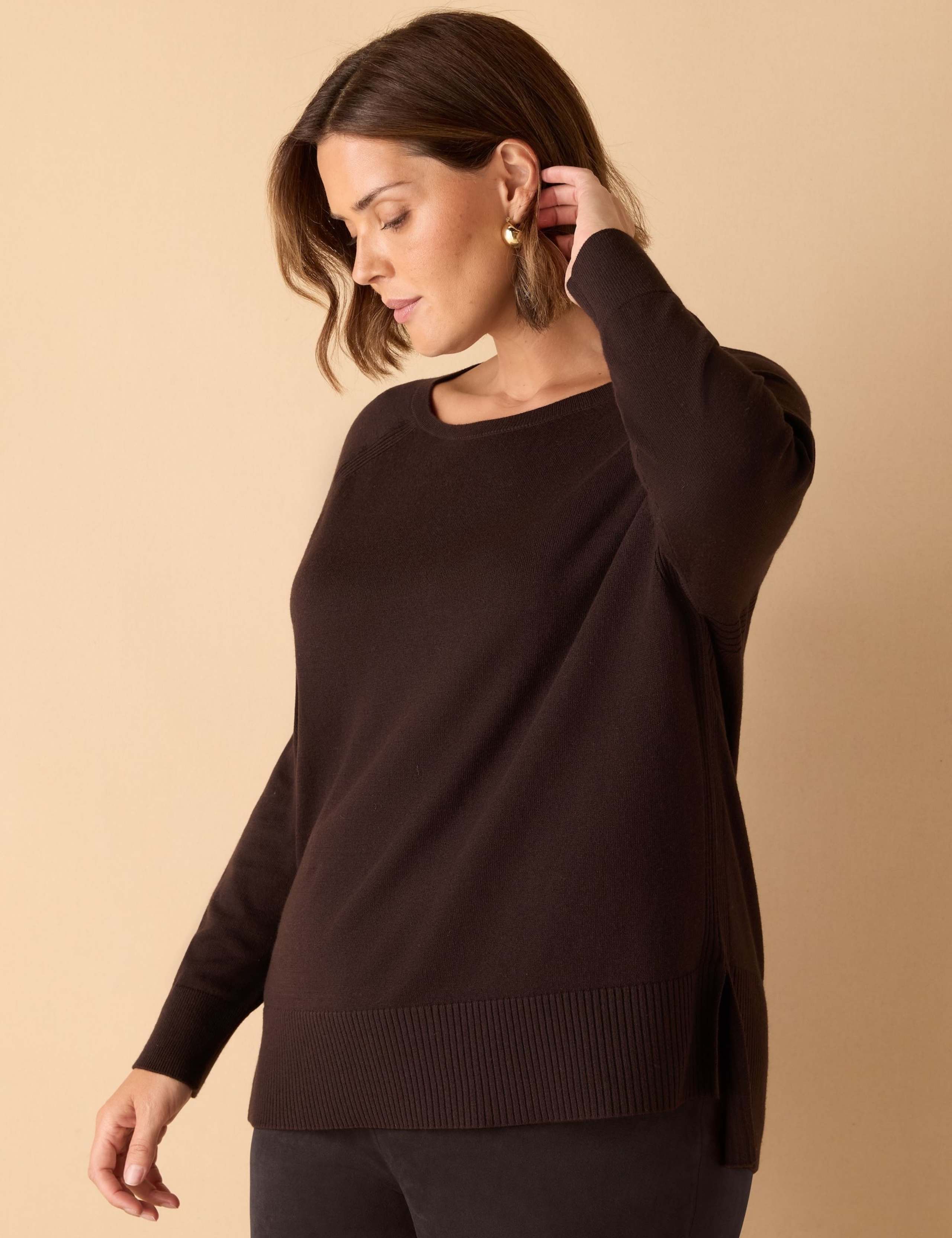 Cotton Blend Textured Round Neck Jumper 2 of 2
