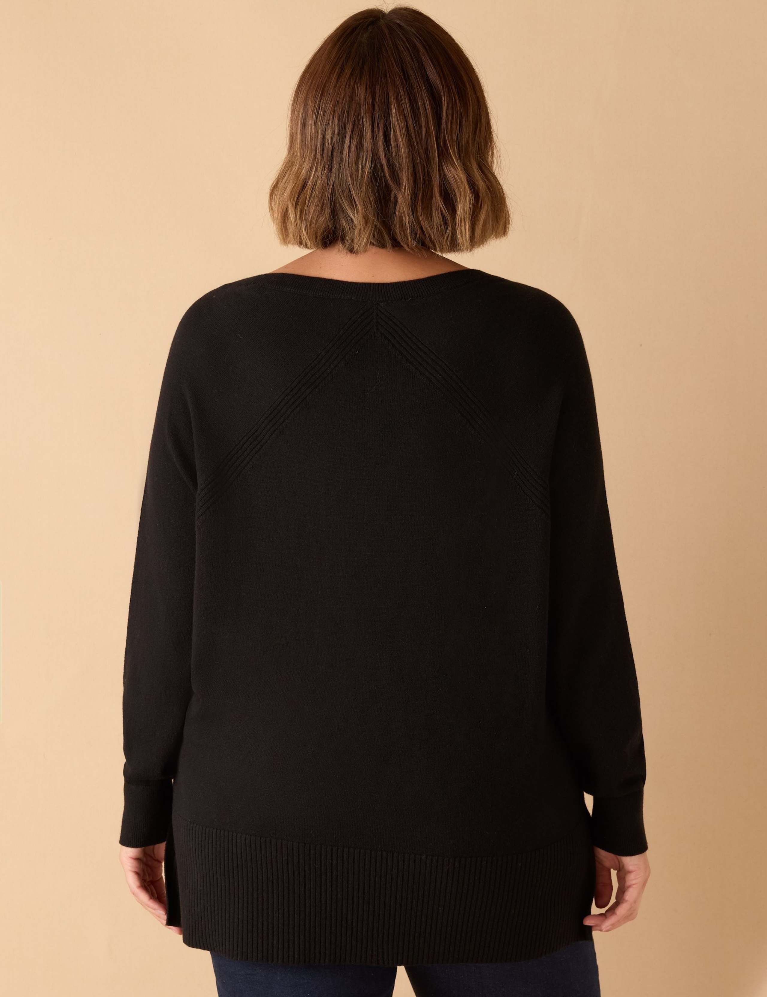 Cotton Blend Textured Round Neck Jumper 3 of 4