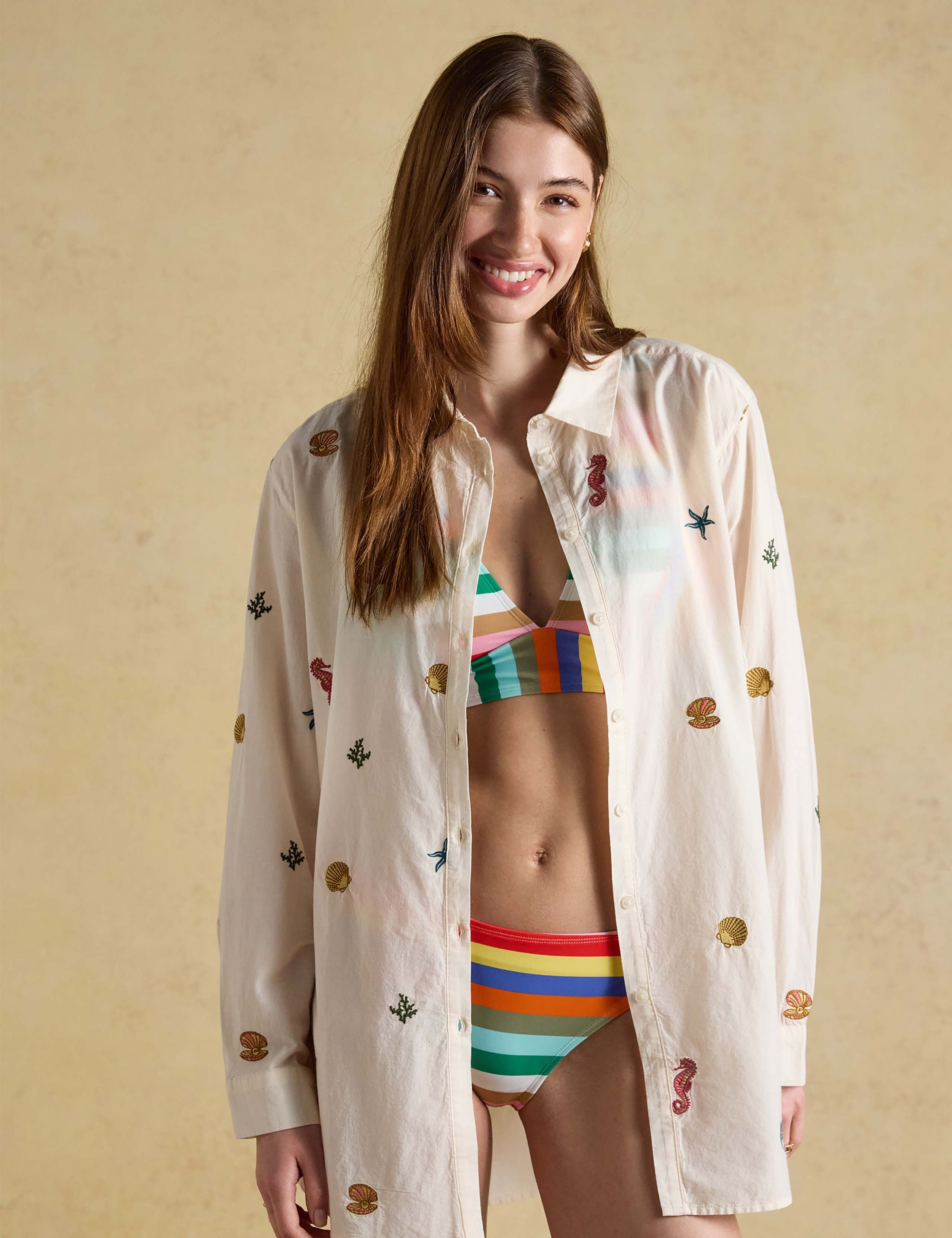 Pure Cotton Embroidered Longline Shirt 4 of 8