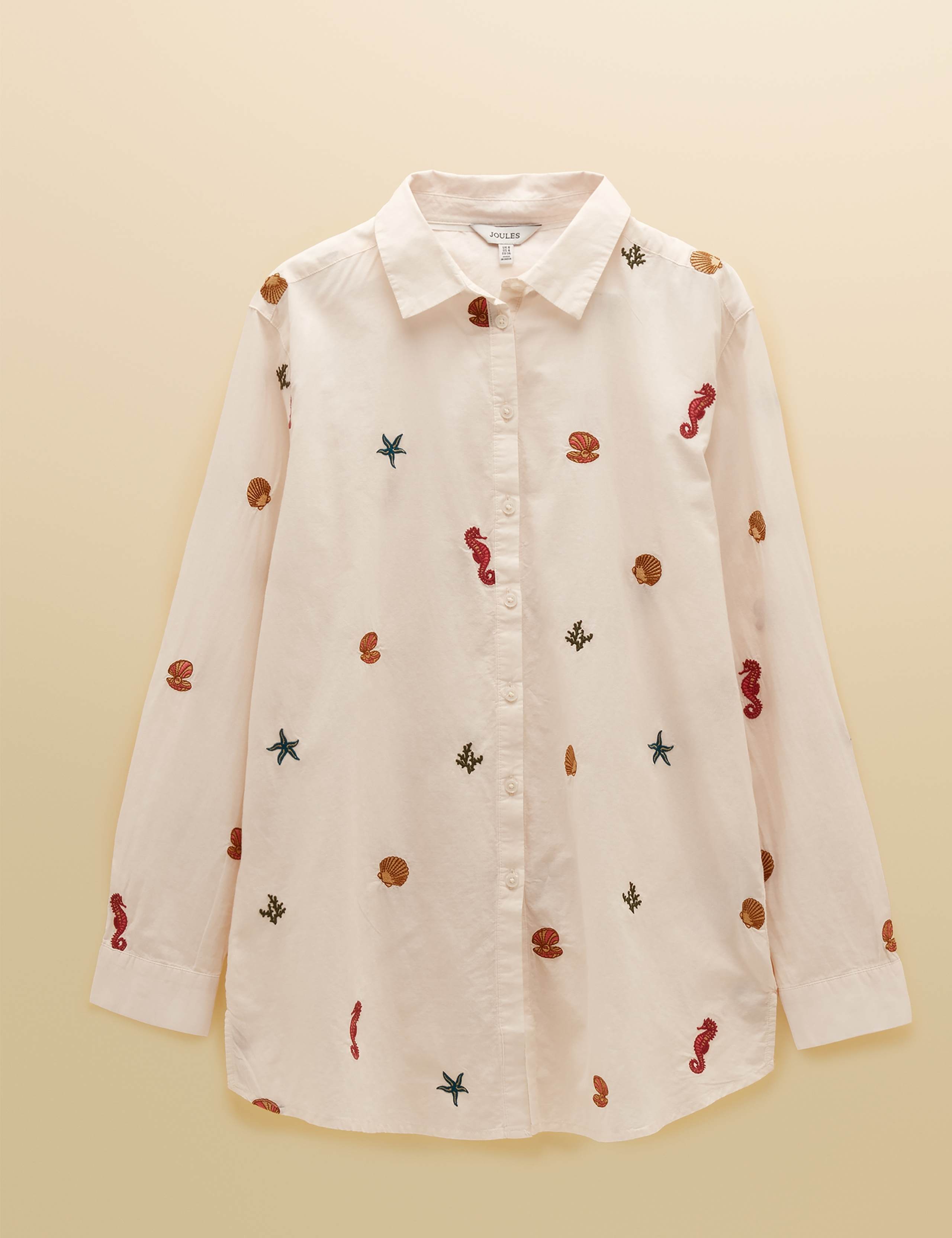 Pure Cotton Embroidered Longline Shirt 2 of 8