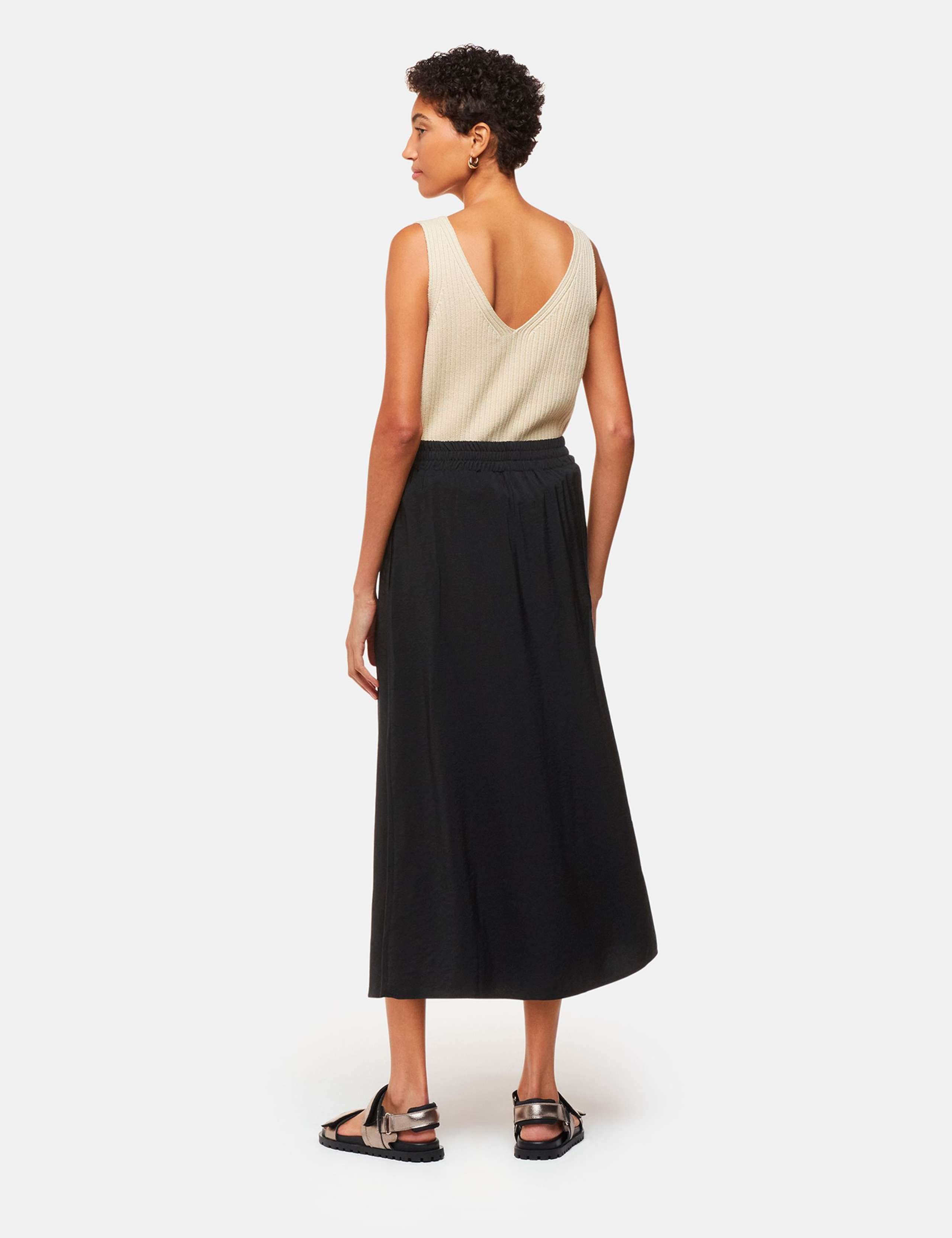 Side Split Midi A-Line Skirt 4 of 4