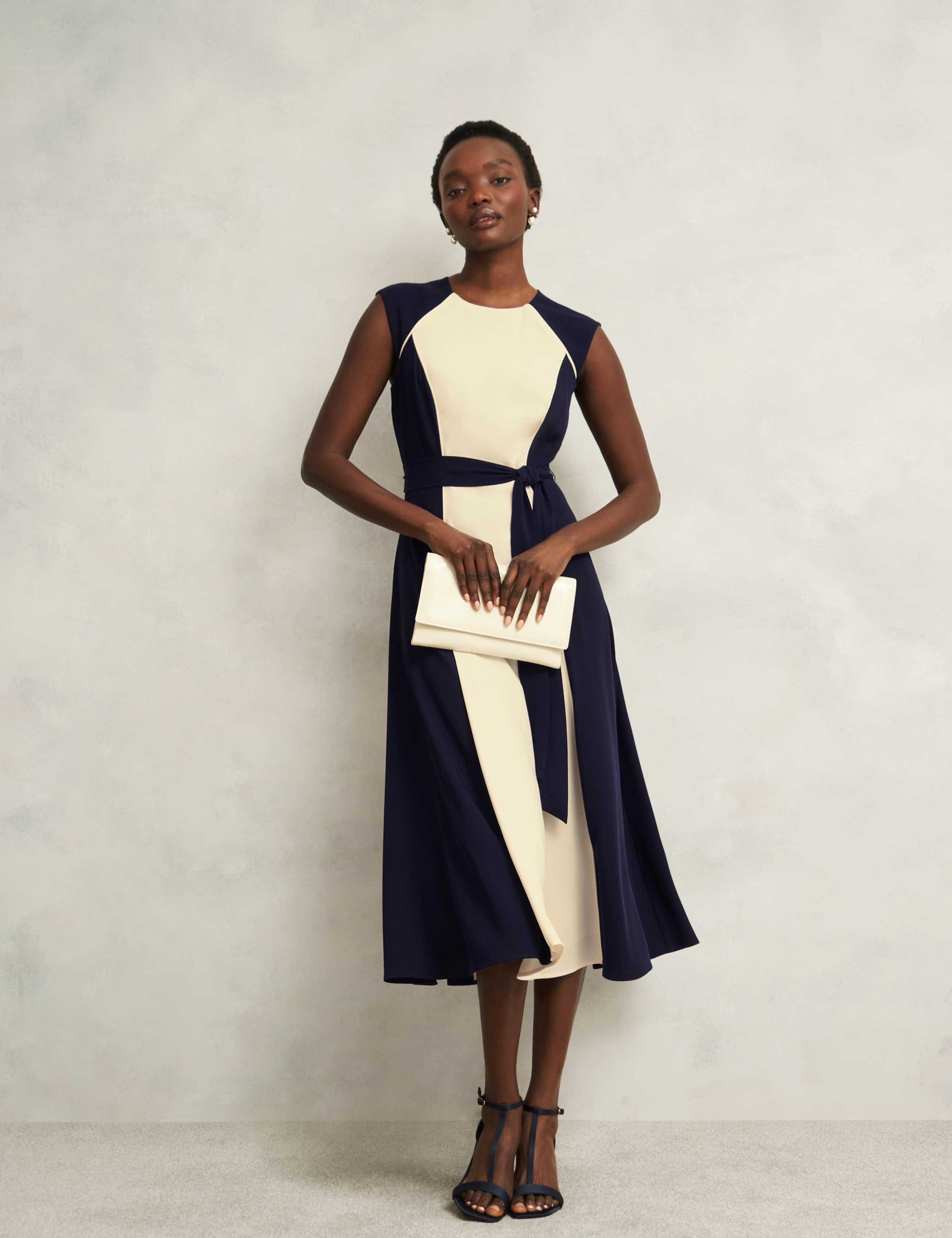 Colour Block Midi Skater Dress 5 of 9