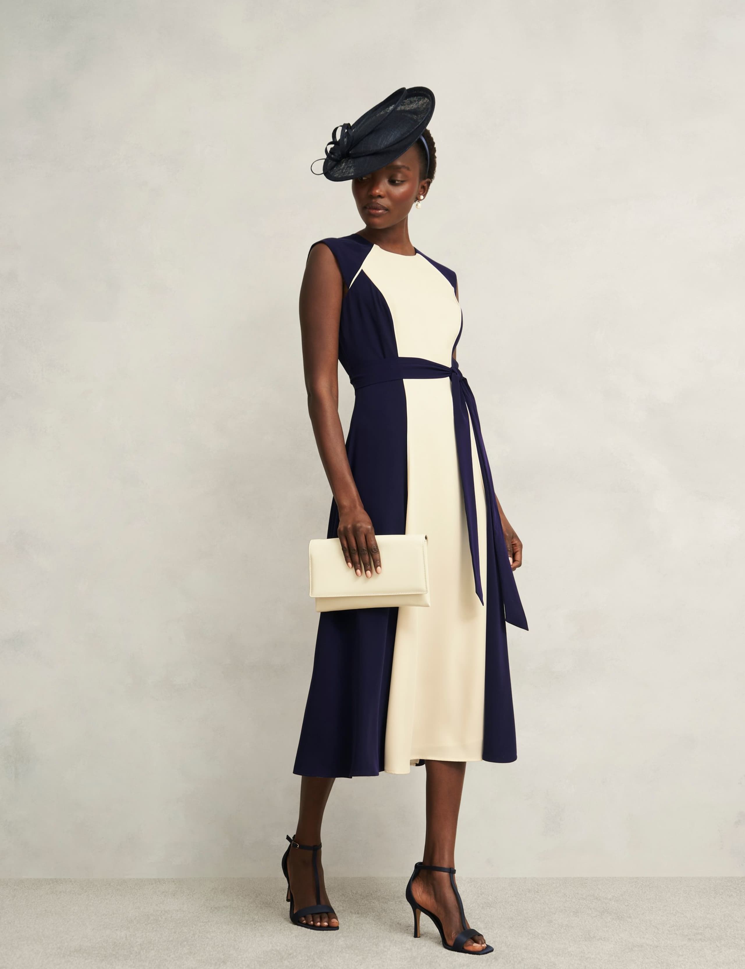Colour Block Midi Skater Dress 6 of 9