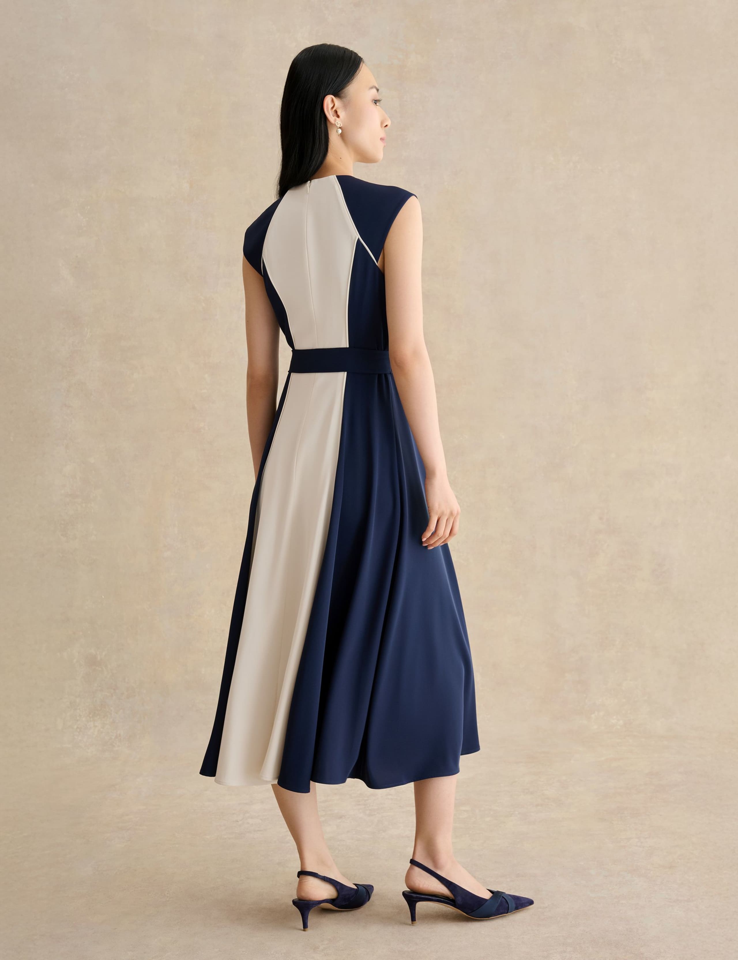 Colour Block Midi Skater Dress 3 of 5