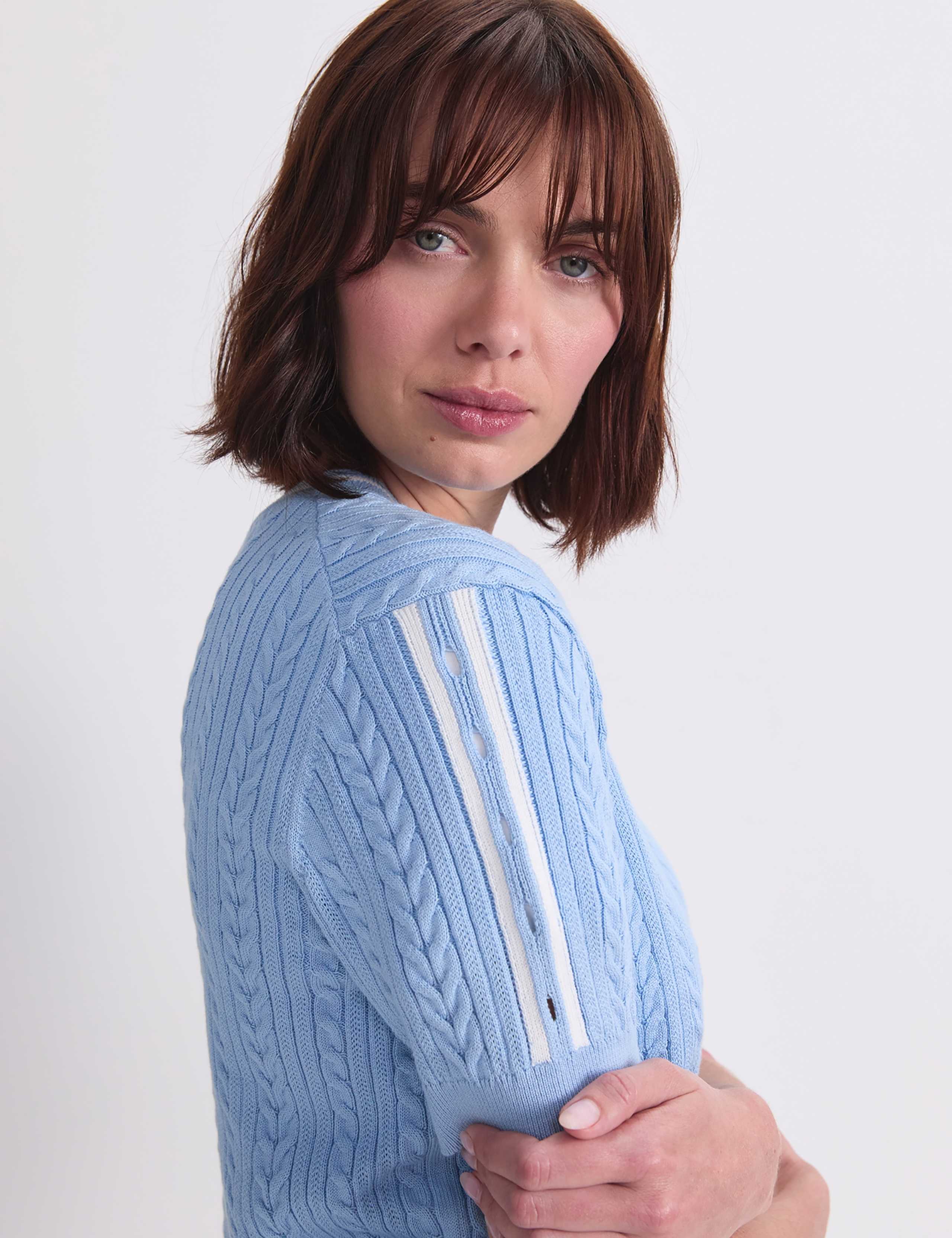 Pure Cotton Cable Knit Knitted Top 6 of 7