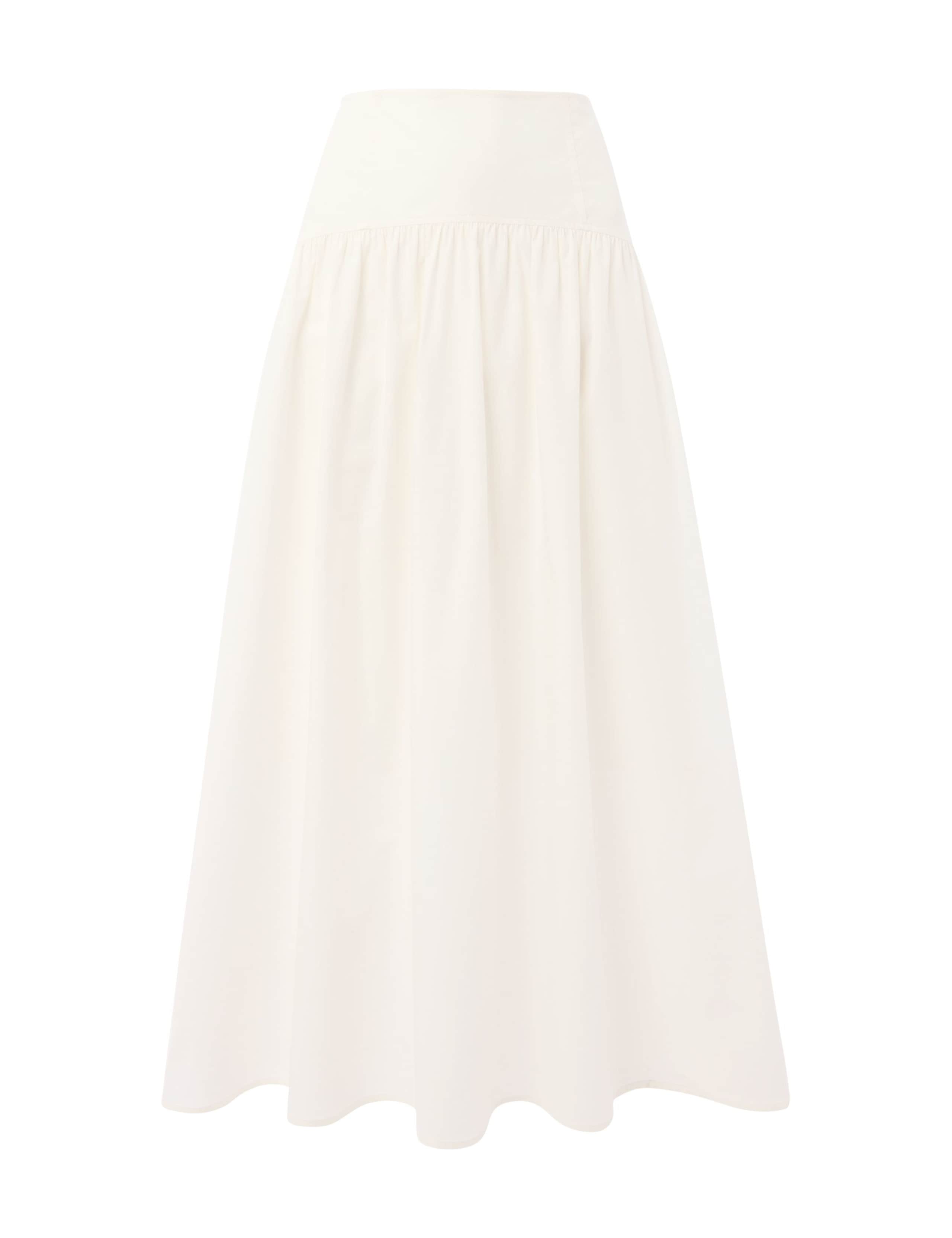 Pure Cotton Waisted Midi A-Line Skirt 2 of 4
