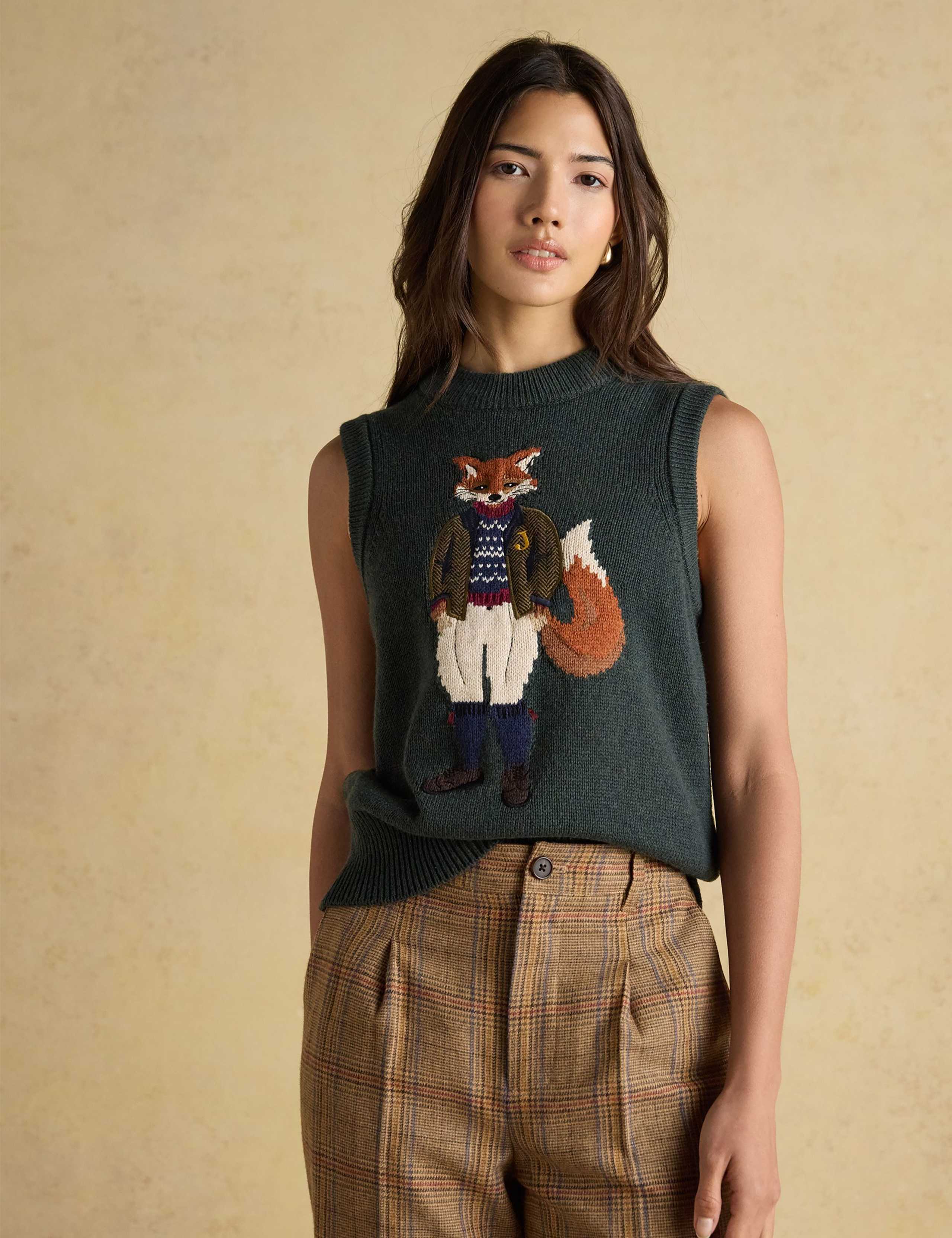 Cotton Rich Embroidered Knitted Vest 2 of 8