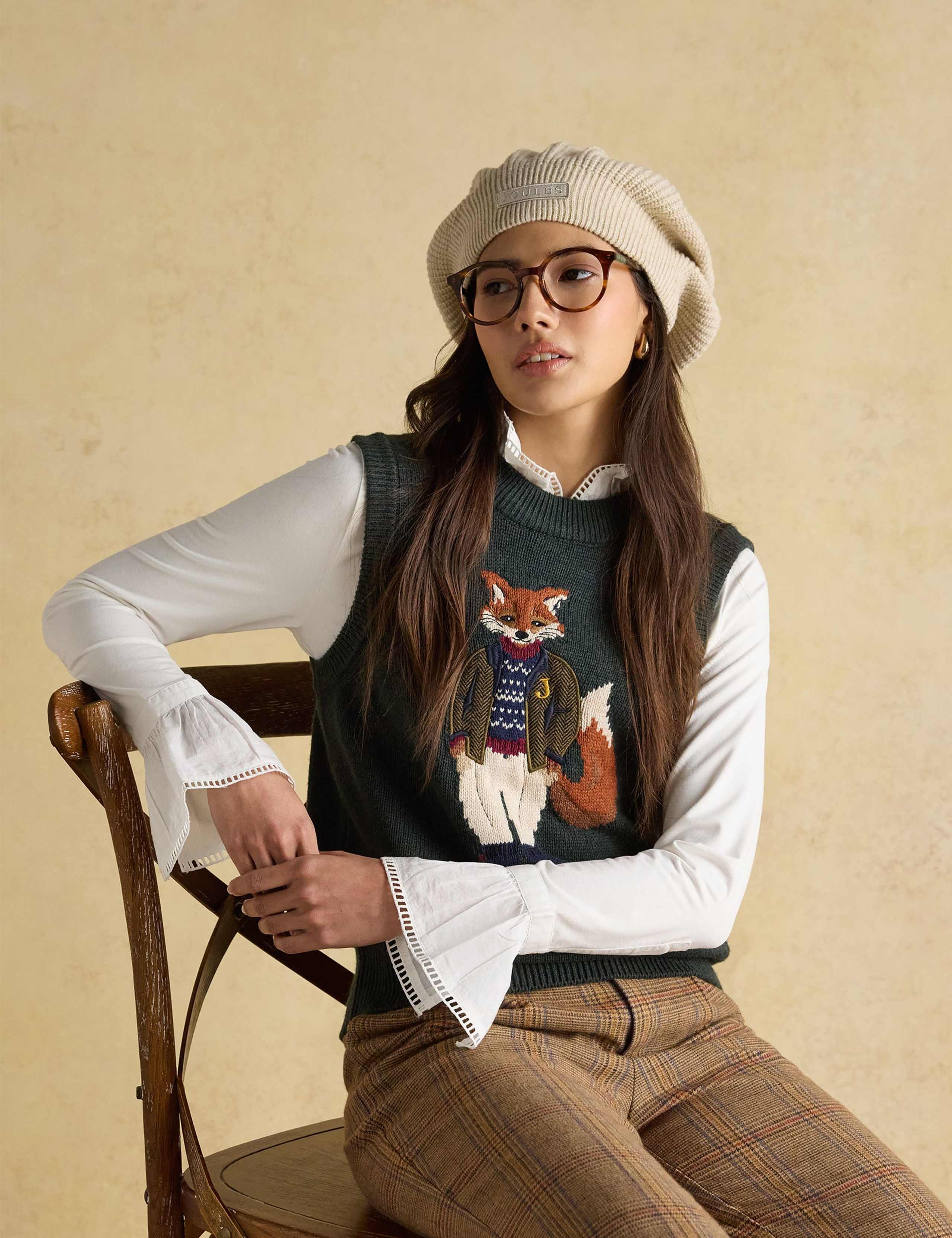 Cotton Rich Embroidered Knitted Vest 4 of 8