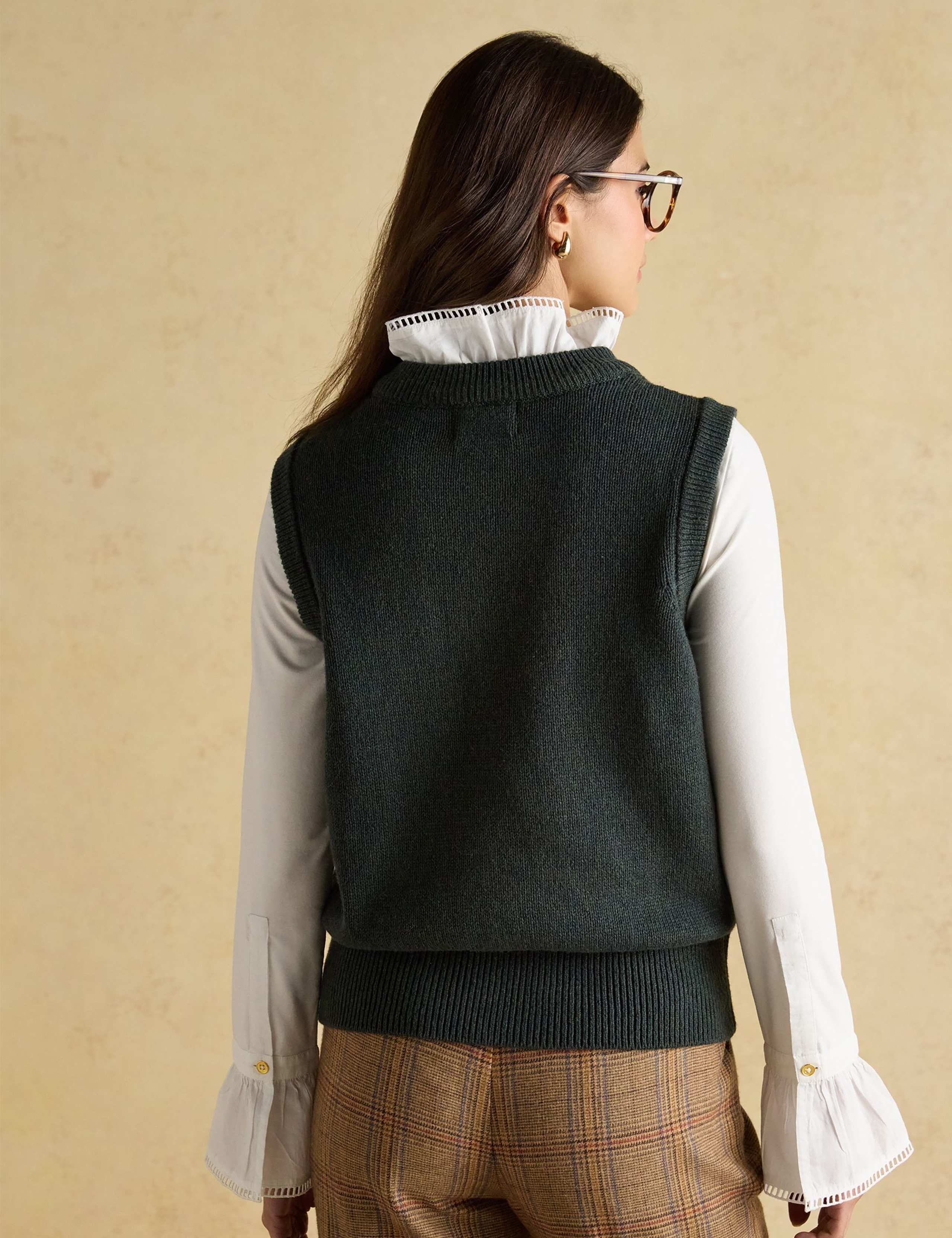 Cotton Rich Embroidered Knitted Vest 5 of 8