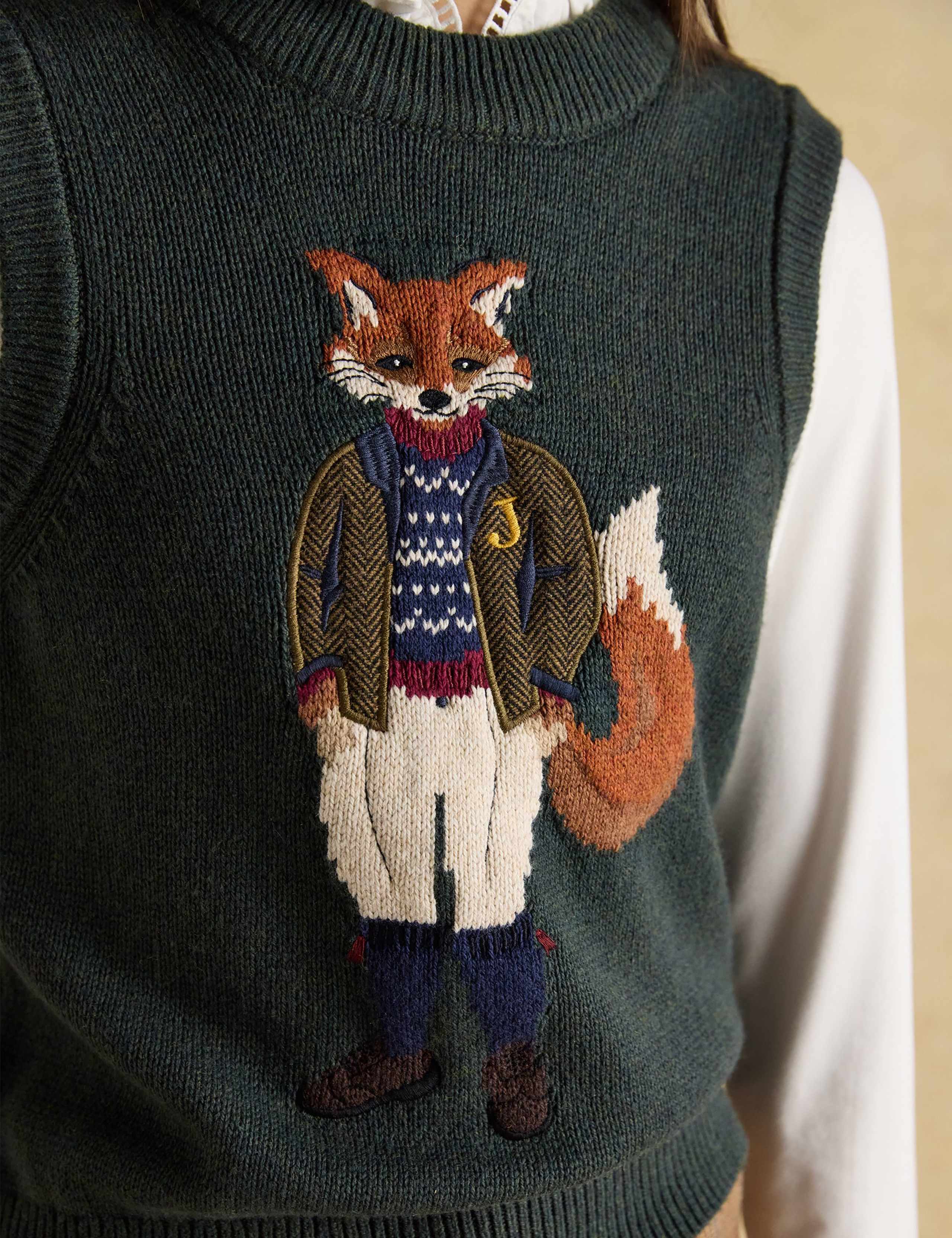 Cotton Rich Embroidered Knitted Vest 7 of 8