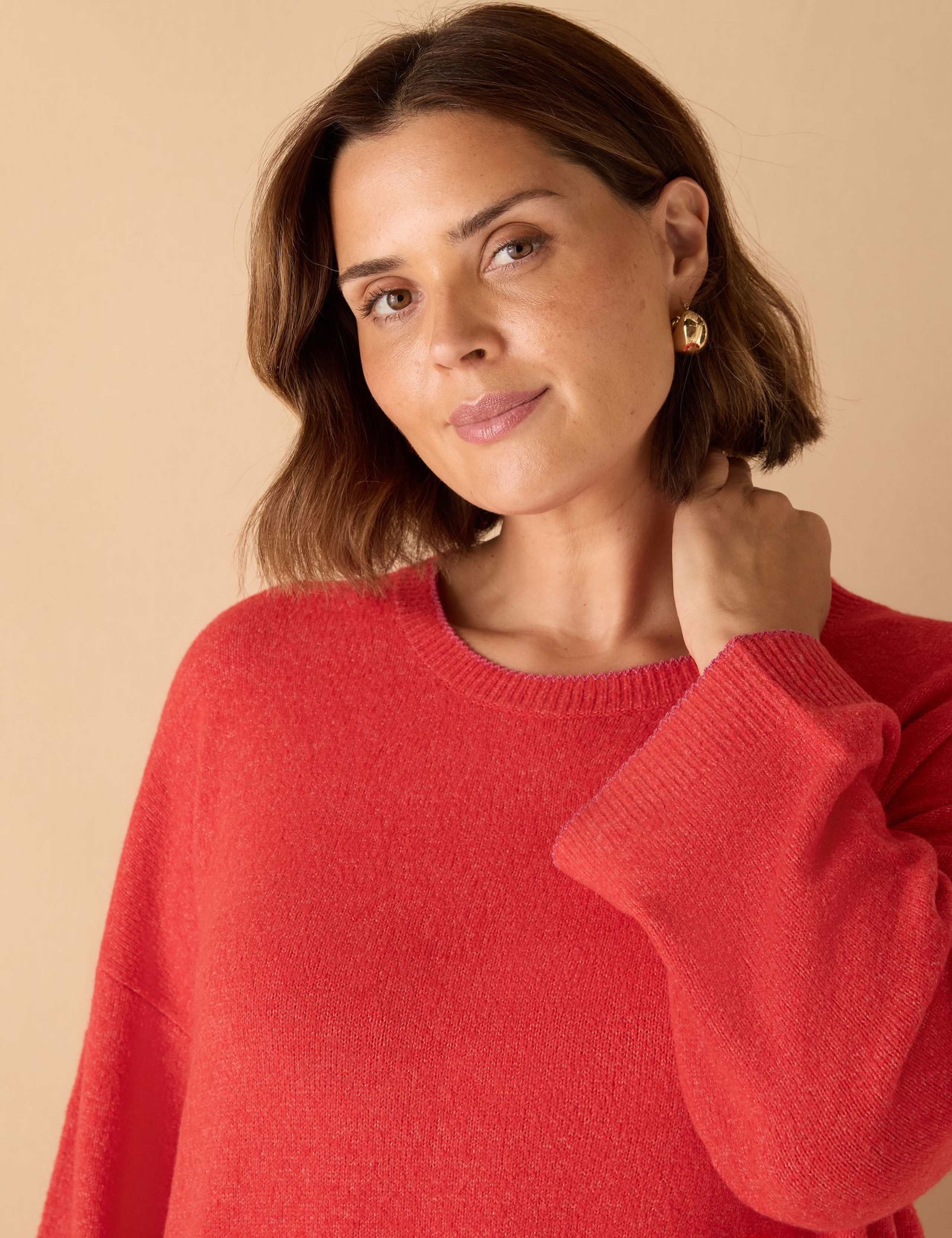 Textured Crew Neck Jumper with Wool 4 of 5