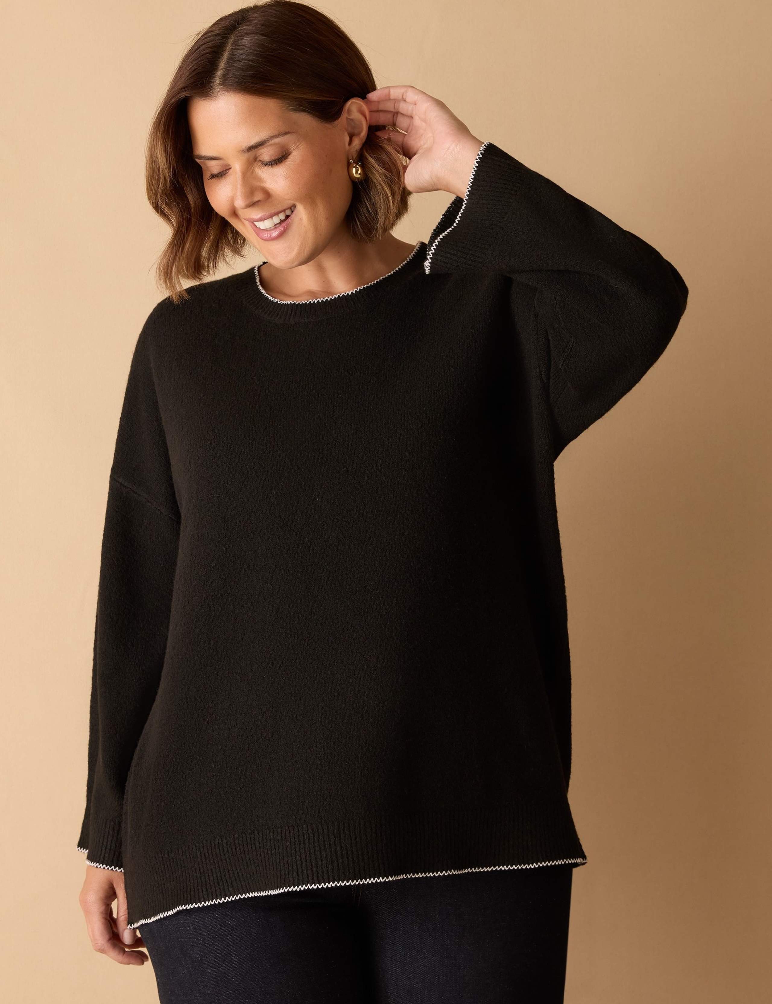 Textured Crew Neck Jumper with Wool 2 of 4