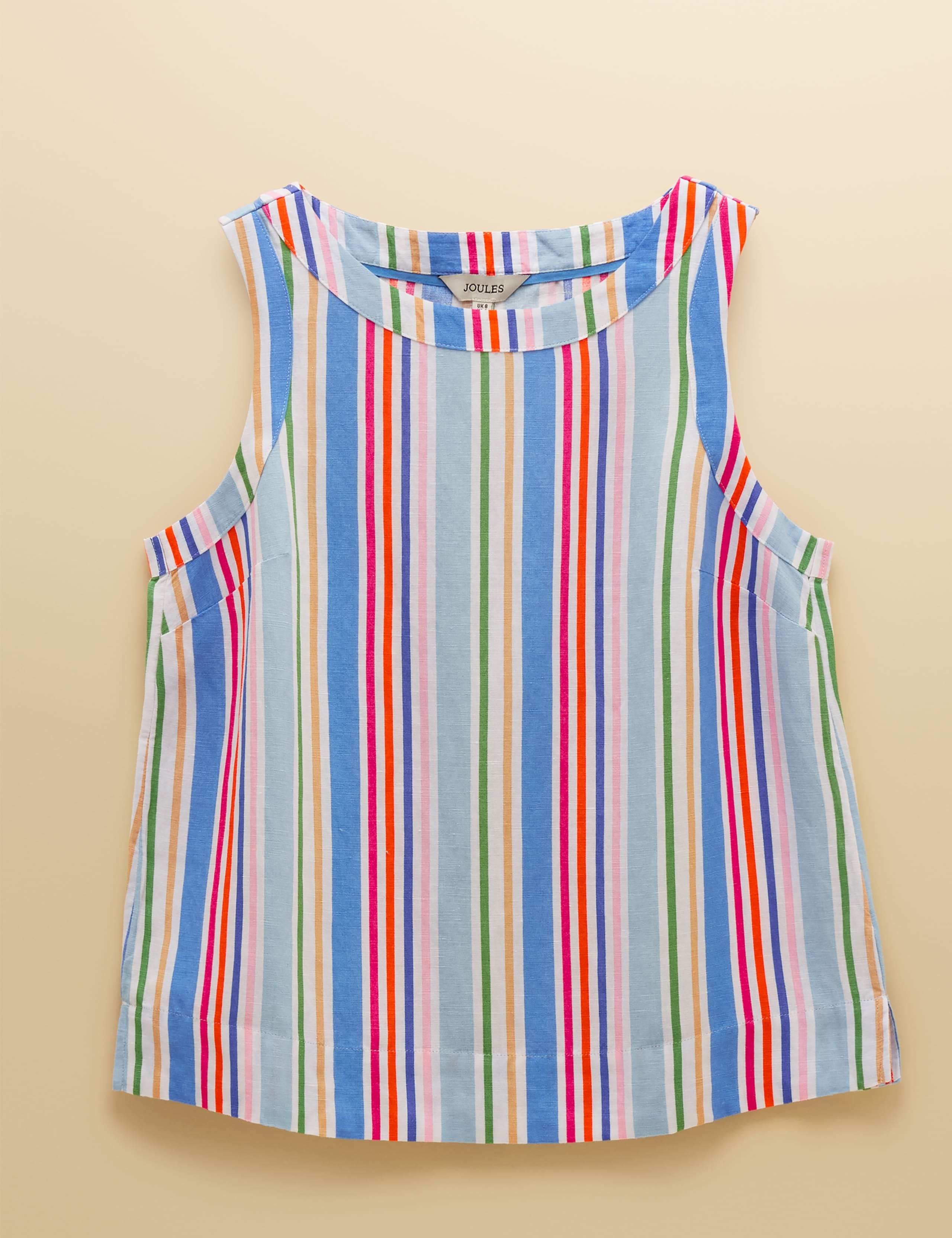 Linen Blend Striped Round Neck Blouse 2 of 9