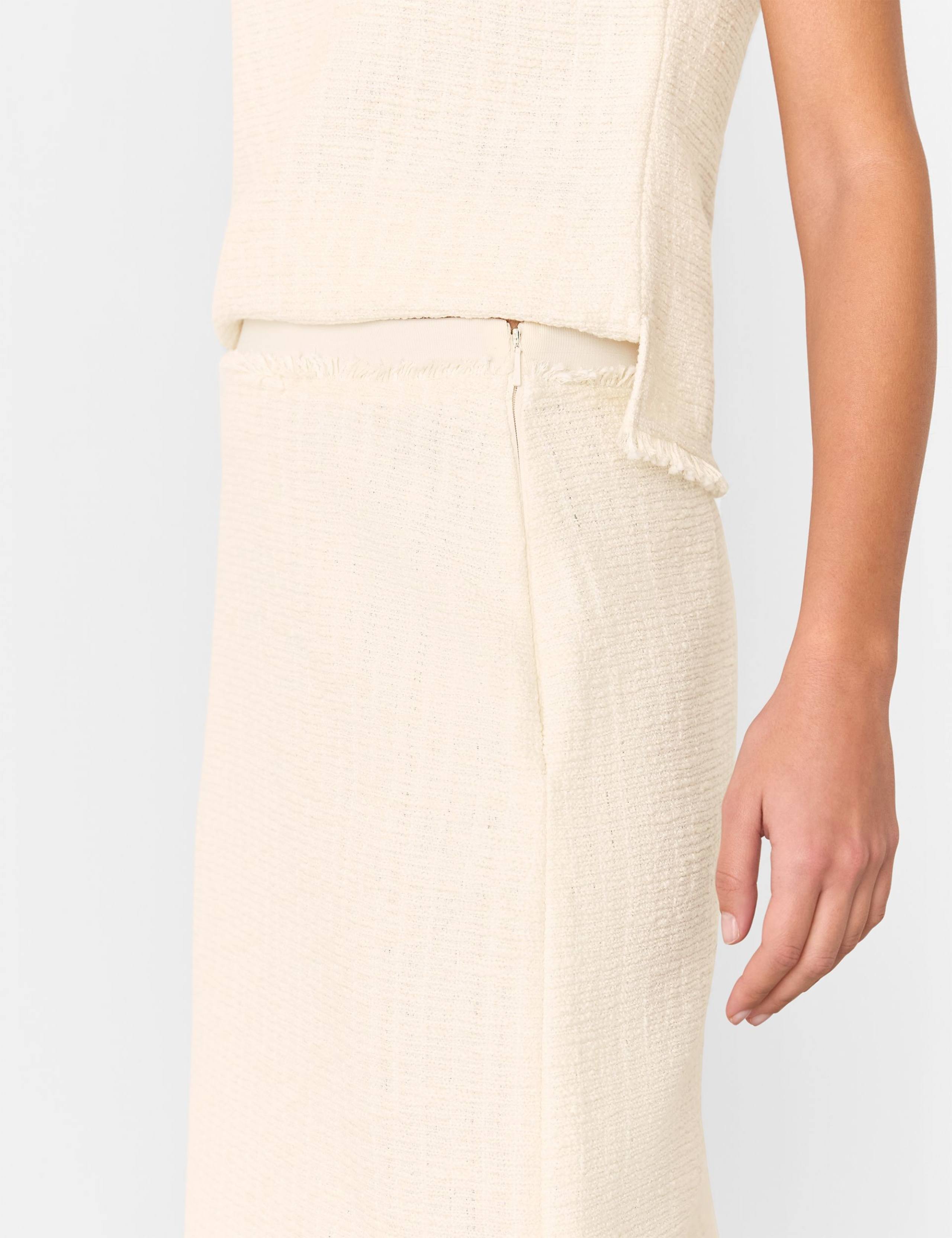 Textured Side Split Midi Pencil Skirt 3 of 4