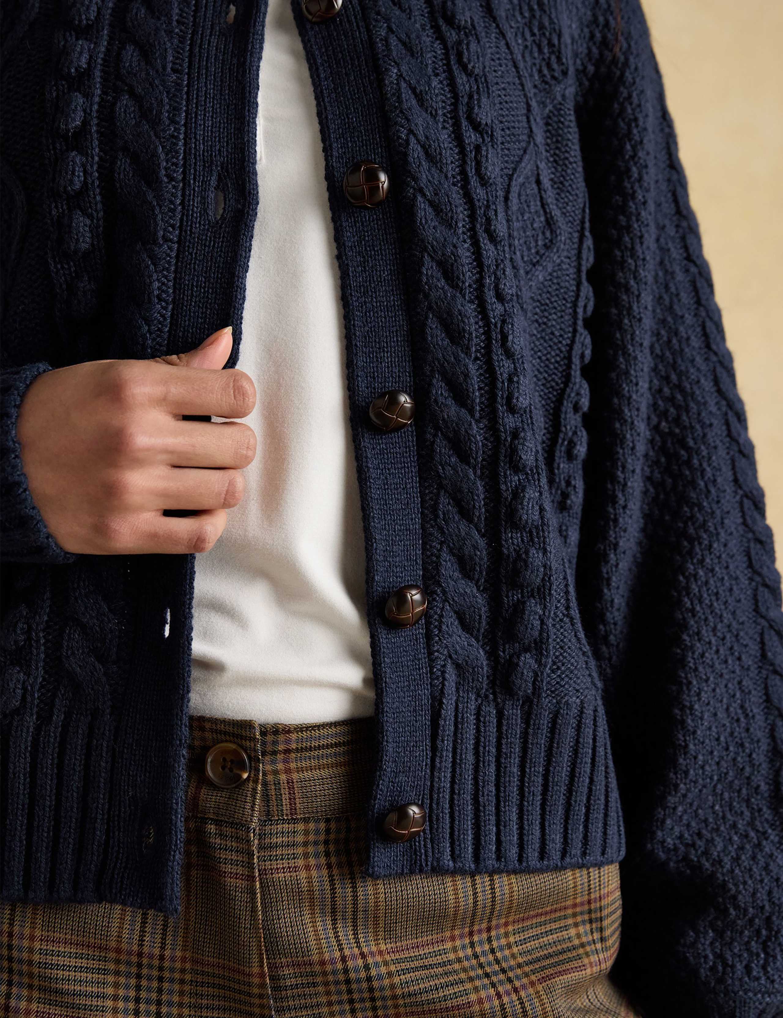 Cable Knit Cardigan with Wool 6 of 7