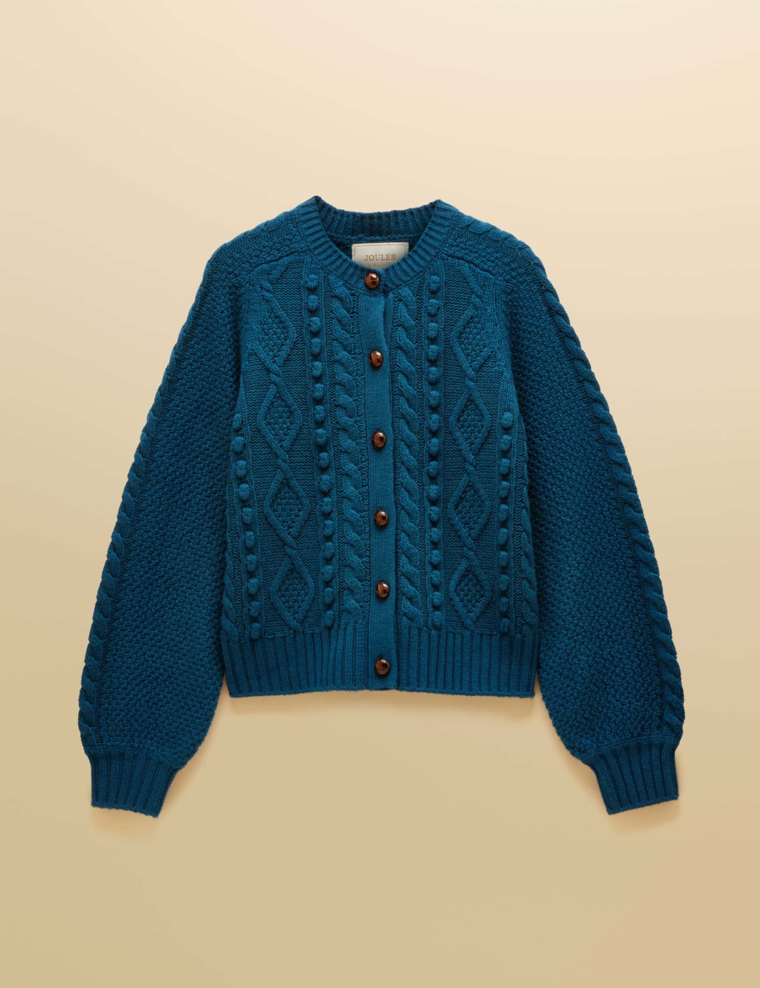 Cable Knit Cardigan with Wool 3 of 9