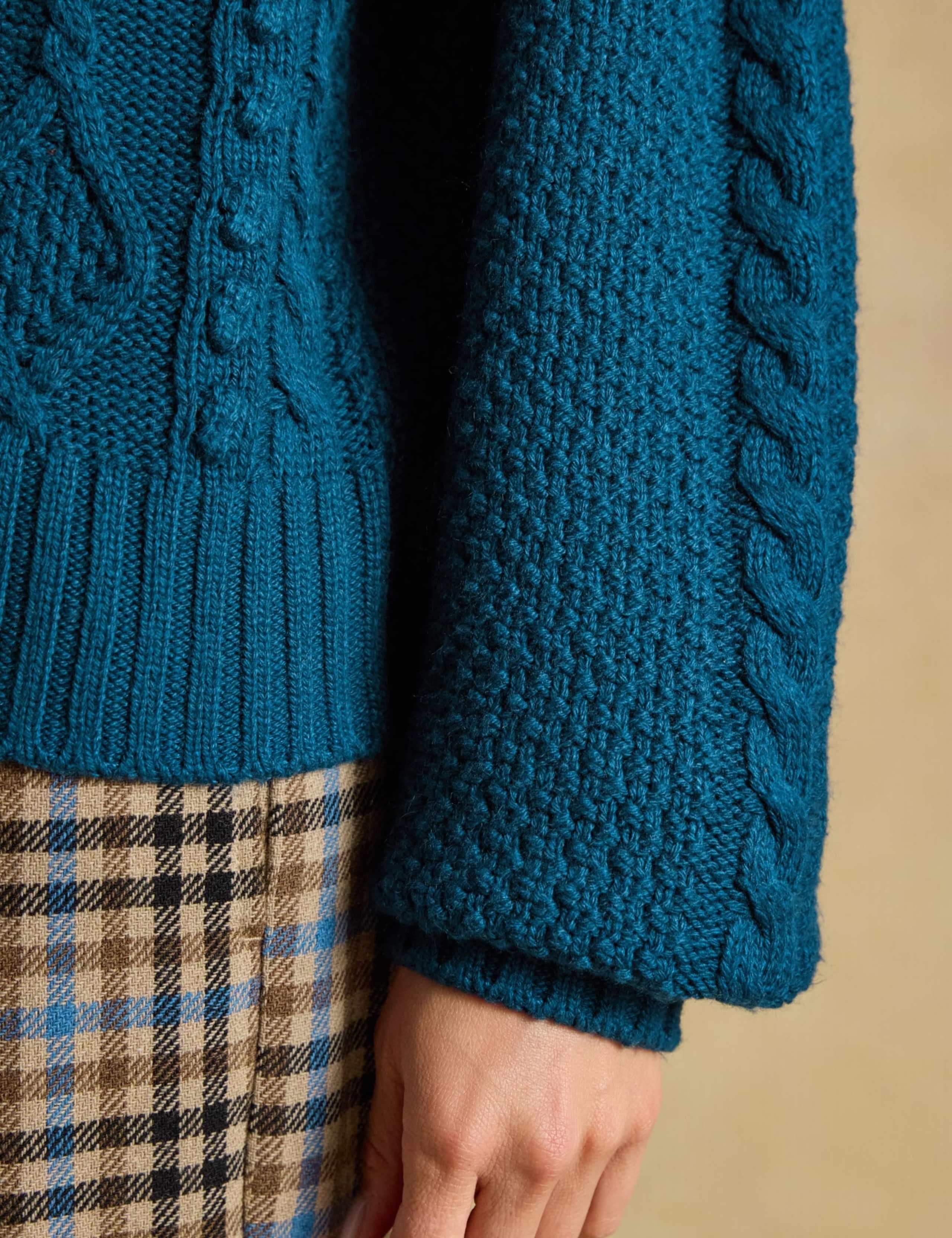 Cable Knit Cardigan with Wool 6 of 9