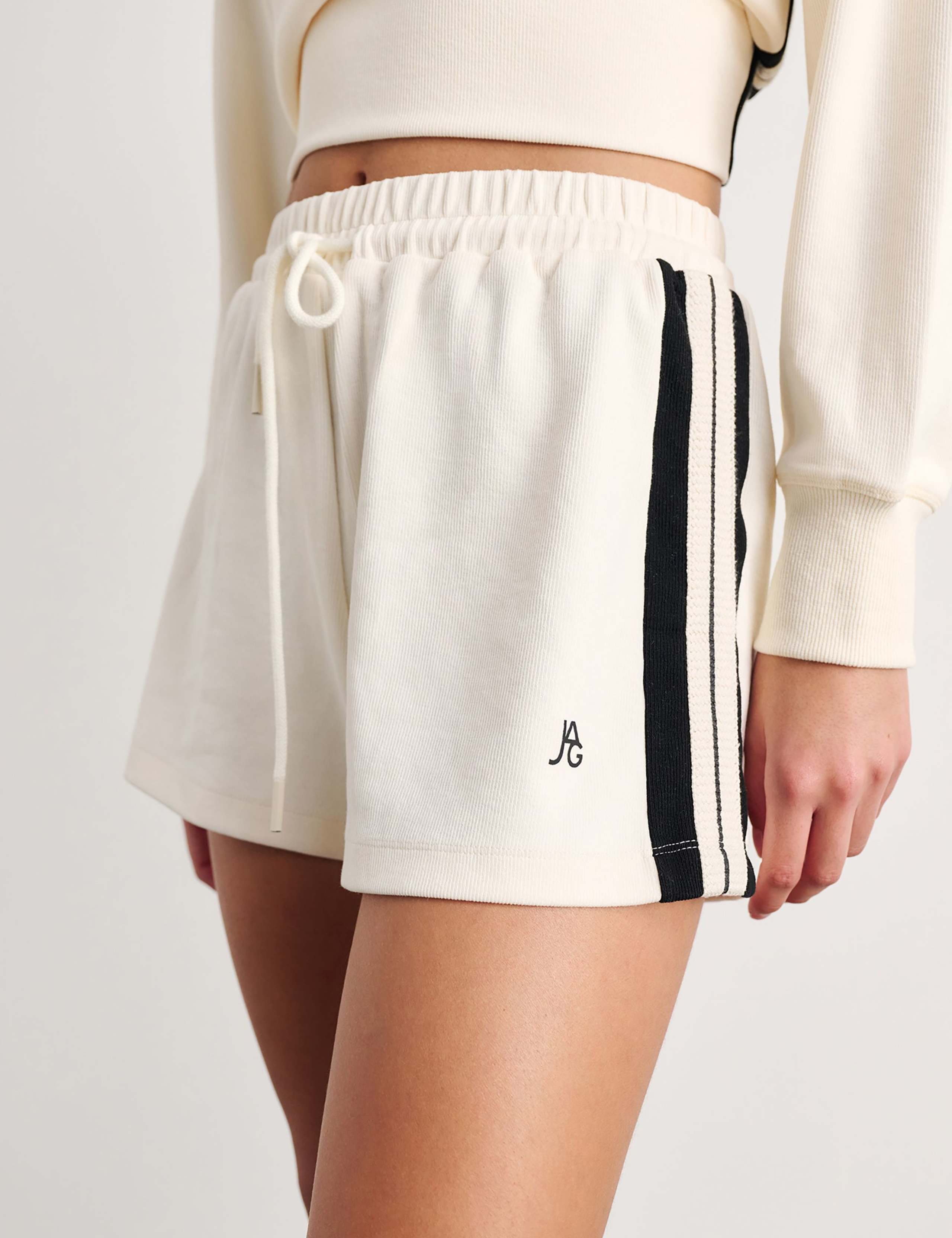 Cotton Blend Side Stripe Drawstring Shorts 1 of 6