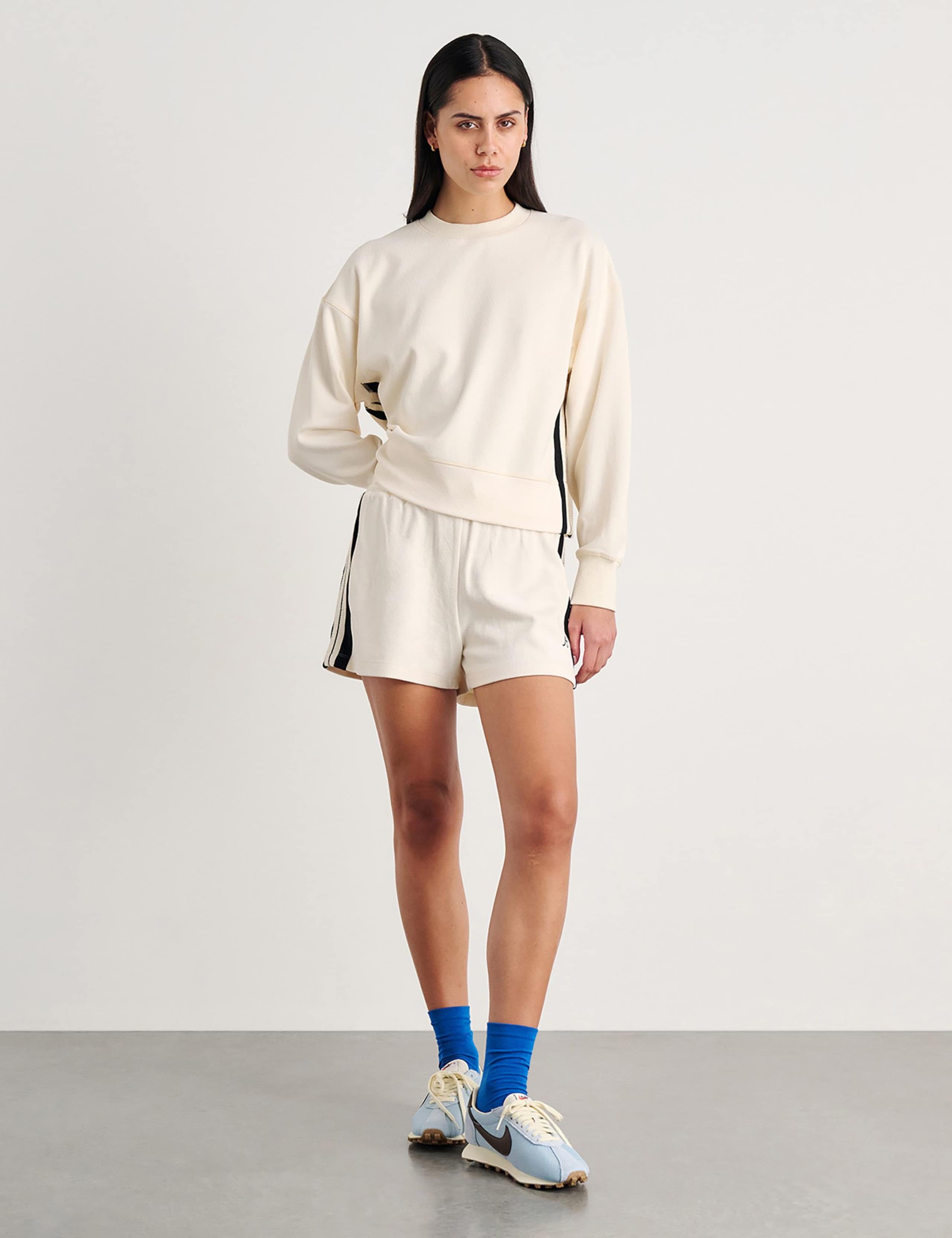 Cotton Blend Side Stripe Drawstring Shorts 2 of 6