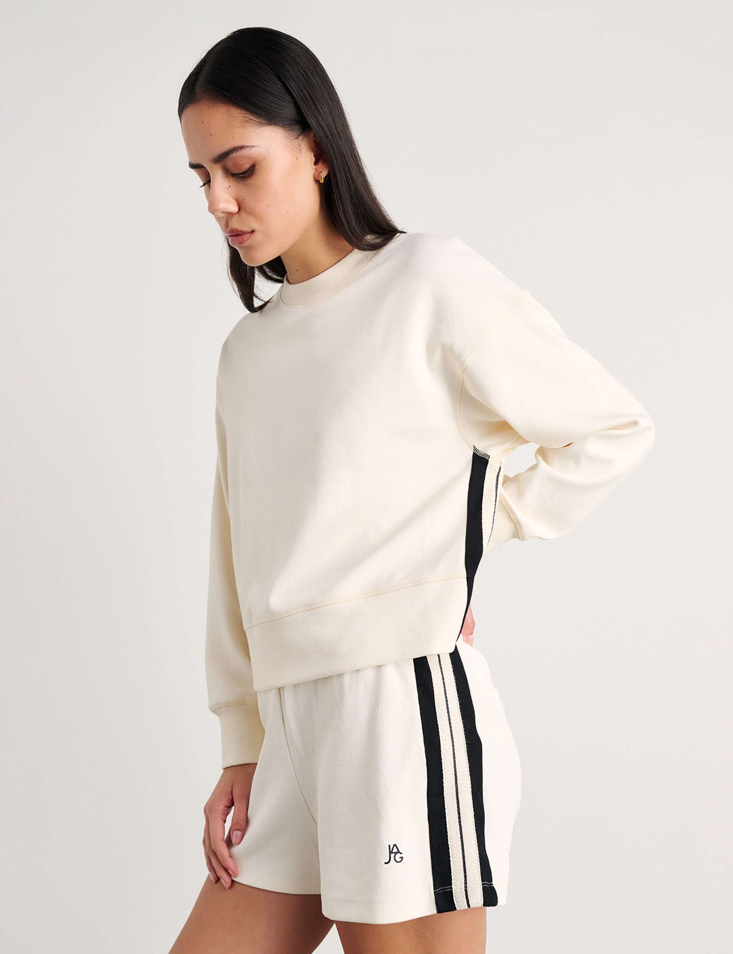 Cotton Blend Side Stripe Drawstring Shorts 3 of 6