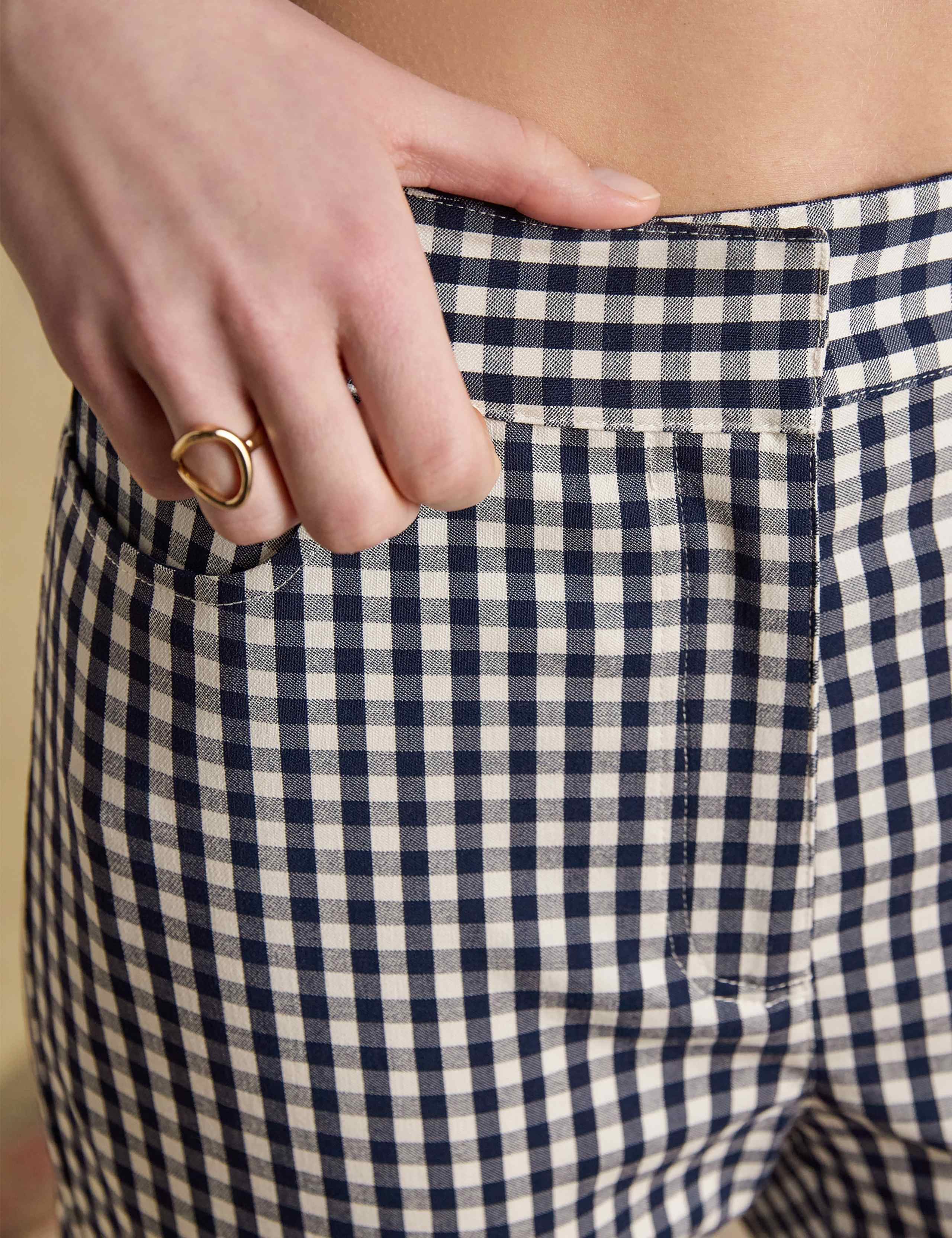 Checked Slim Fit Cropped Trousers 4 of 8