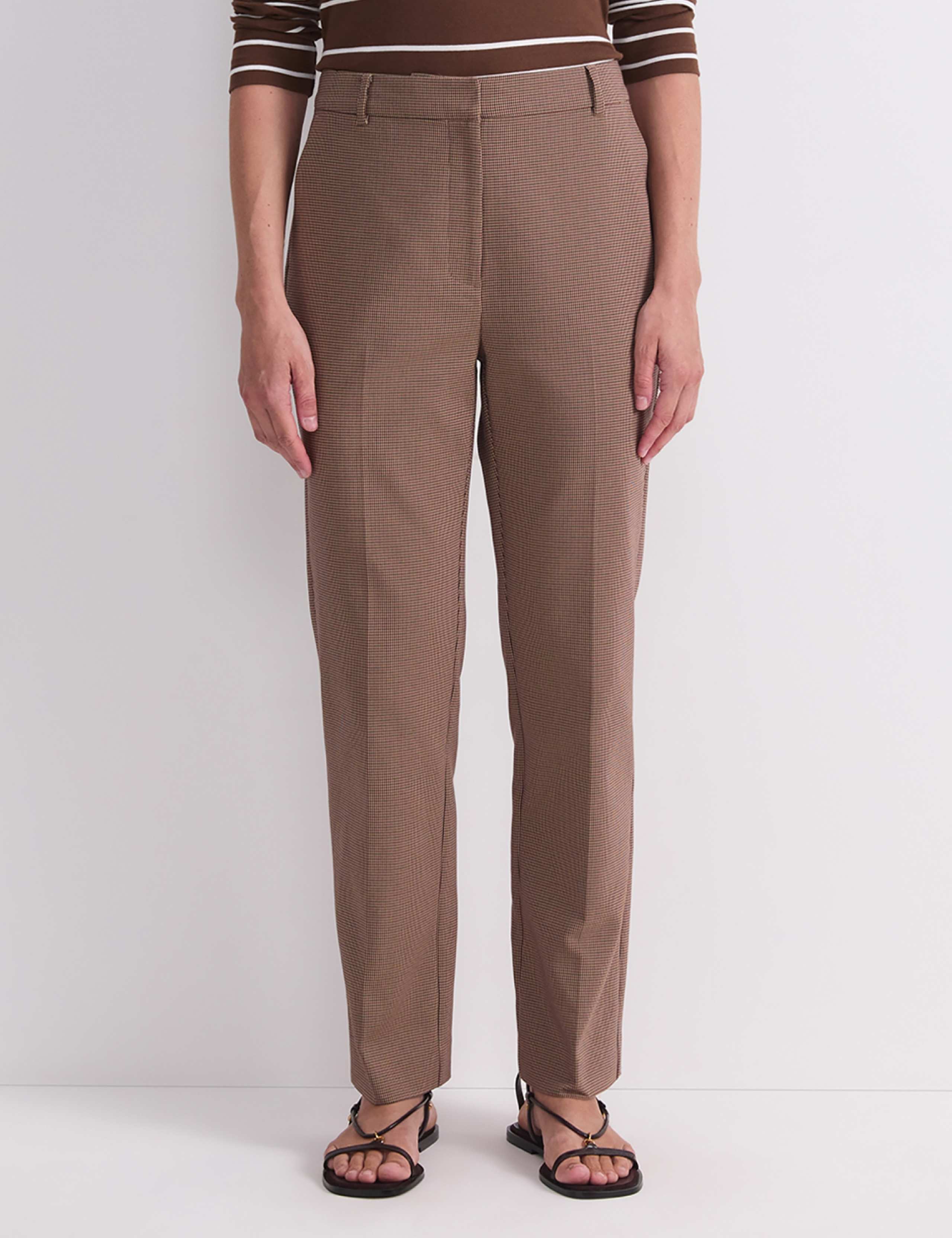 Cotton Rich Checked Tapered Trousers 1 of 5