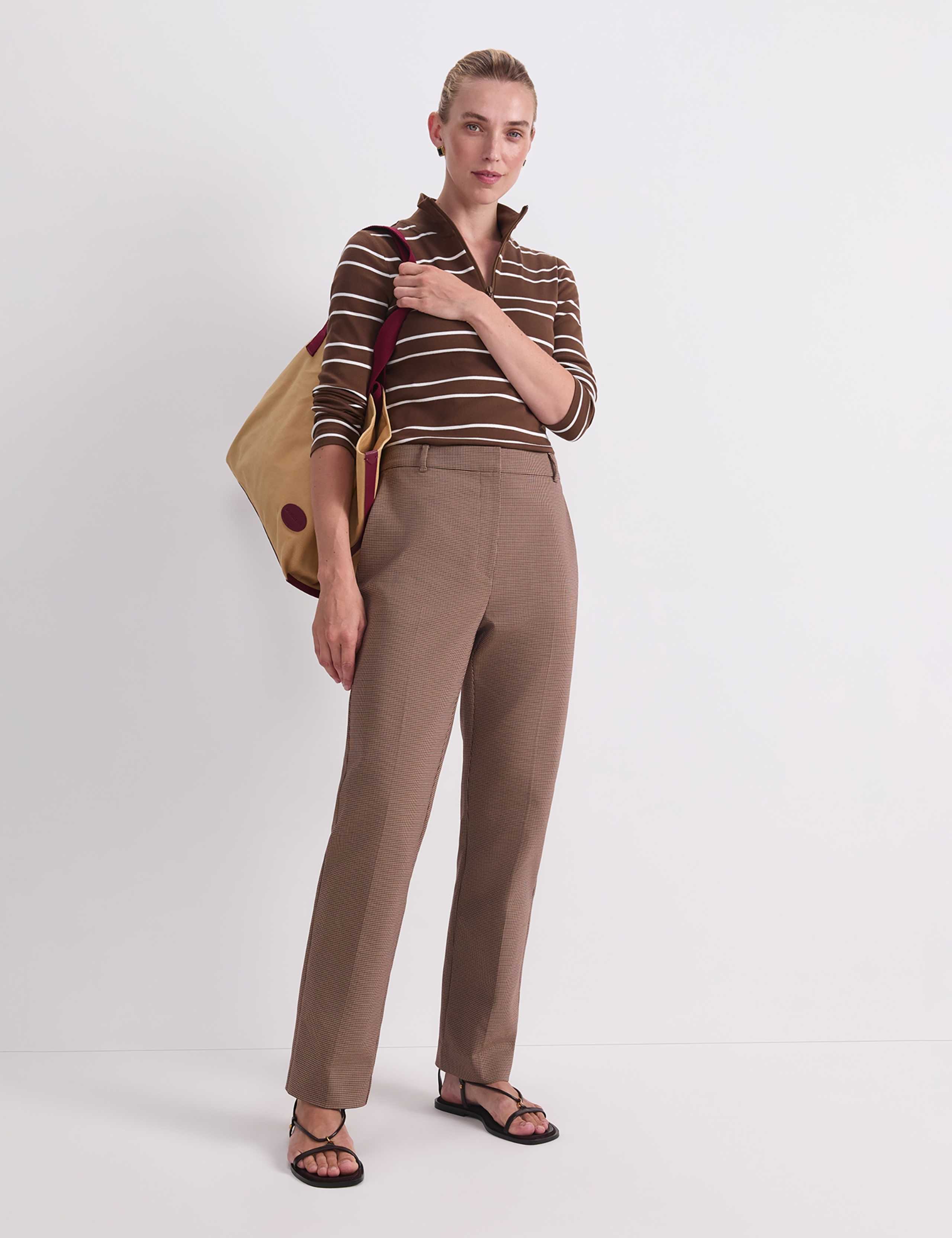 Cotton Rich Checked Tapered Trousers 3 of 5