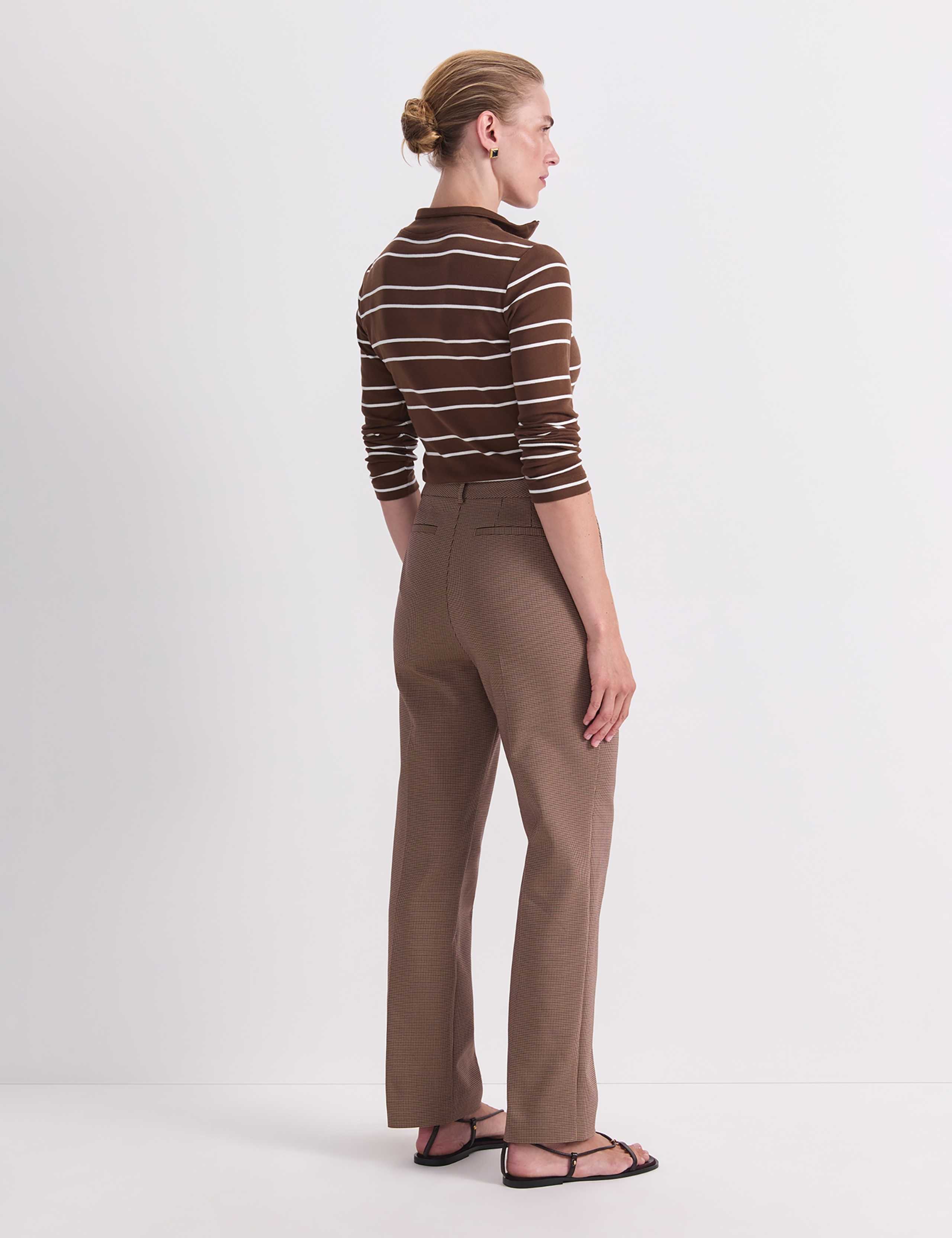 Cotton Rich Checked Tapered Trousers 5 of 5