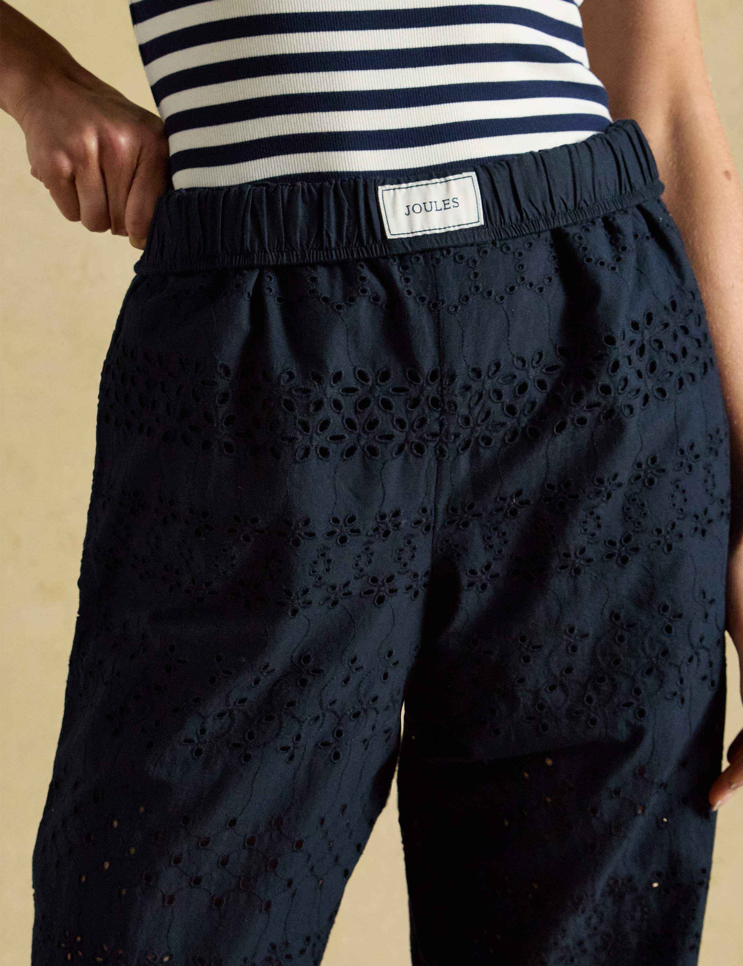 Pure Cotton Broderie Wide Fit Trousers 6 of 6