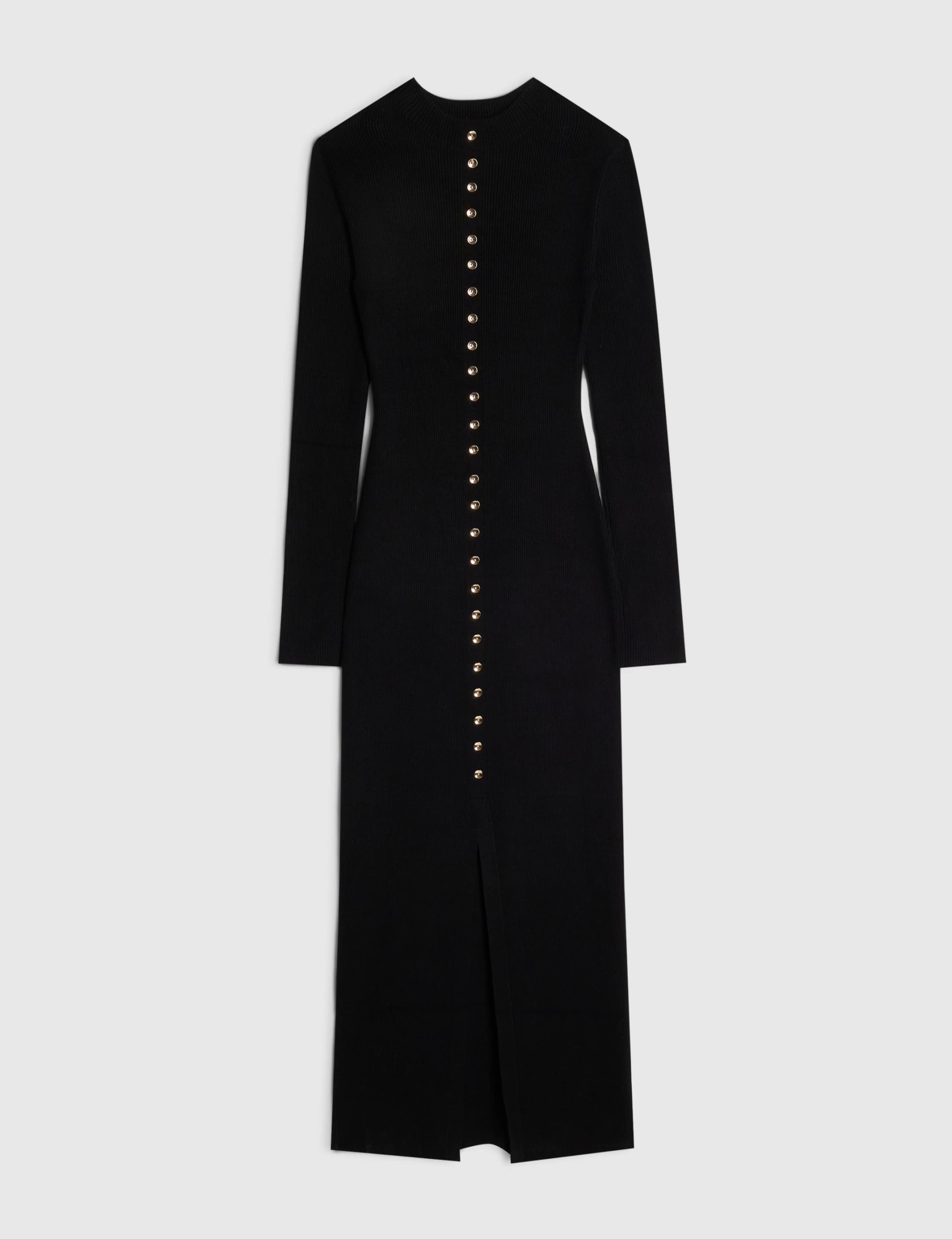 Pure Cotton Ribbed Button Front Midi Dress 3 of 6