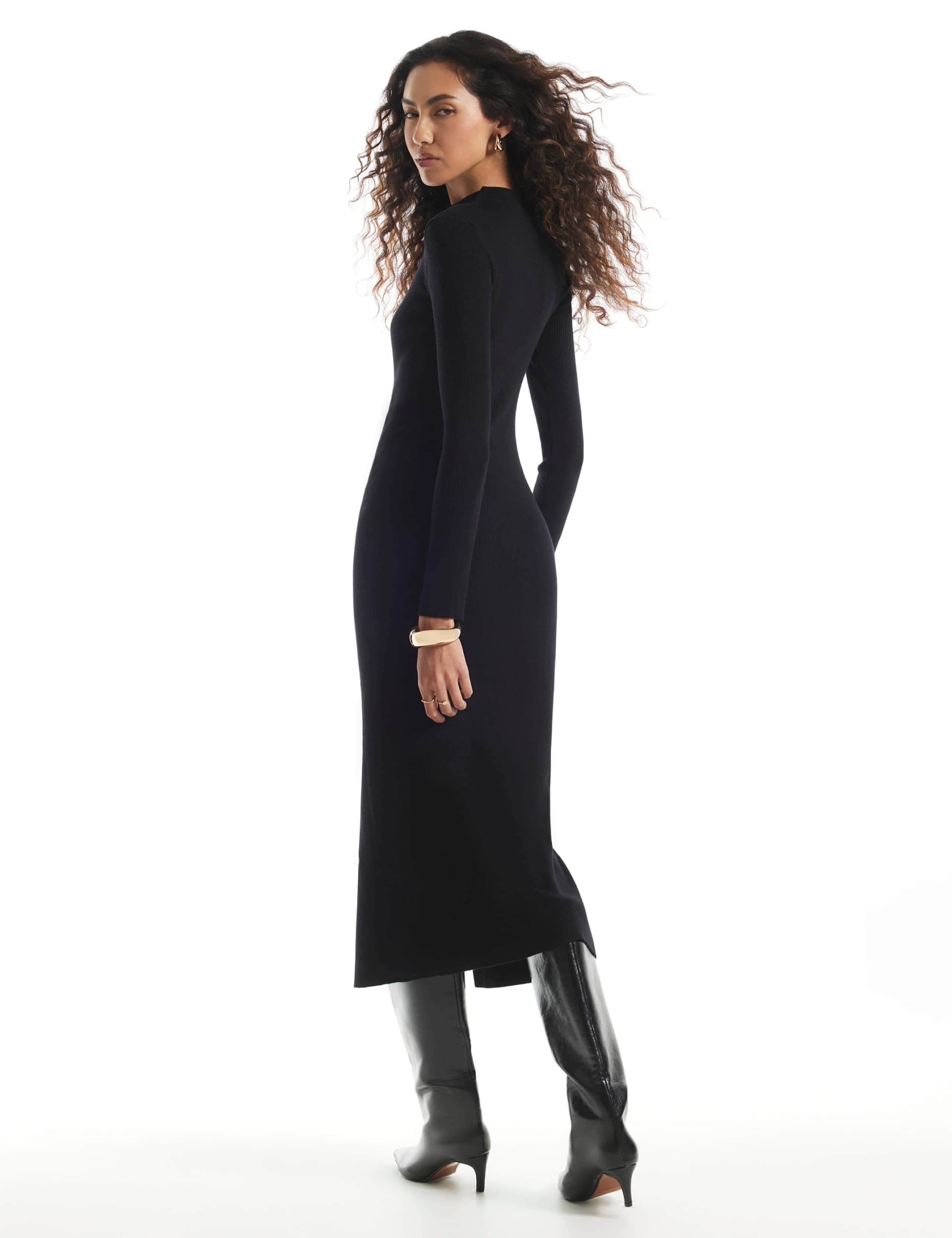 Pure Cotton Ribbed Button Front Midi Dress 6 of 6