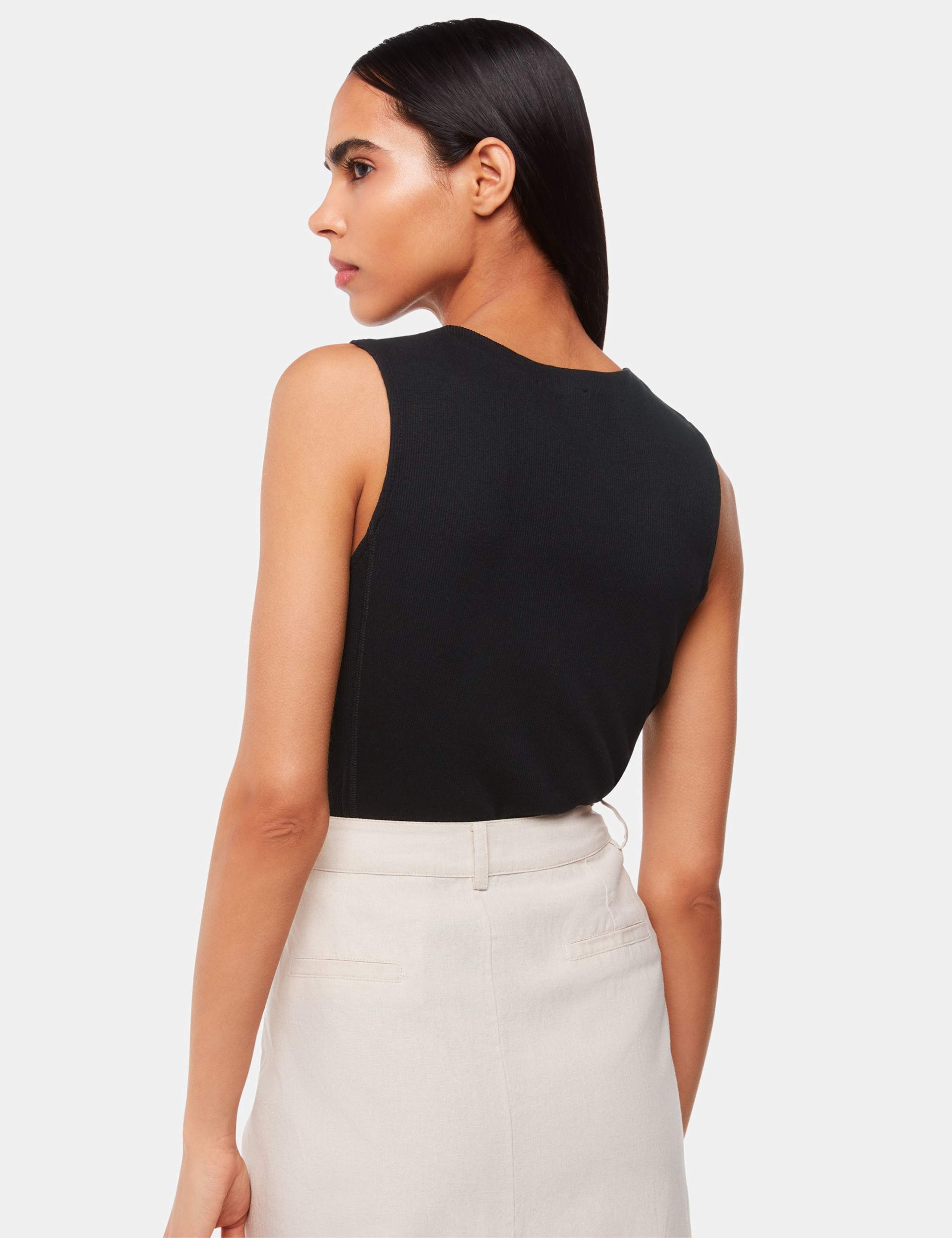 Cotton Rich Ribbed High Neck T-Shirt 3 of 4