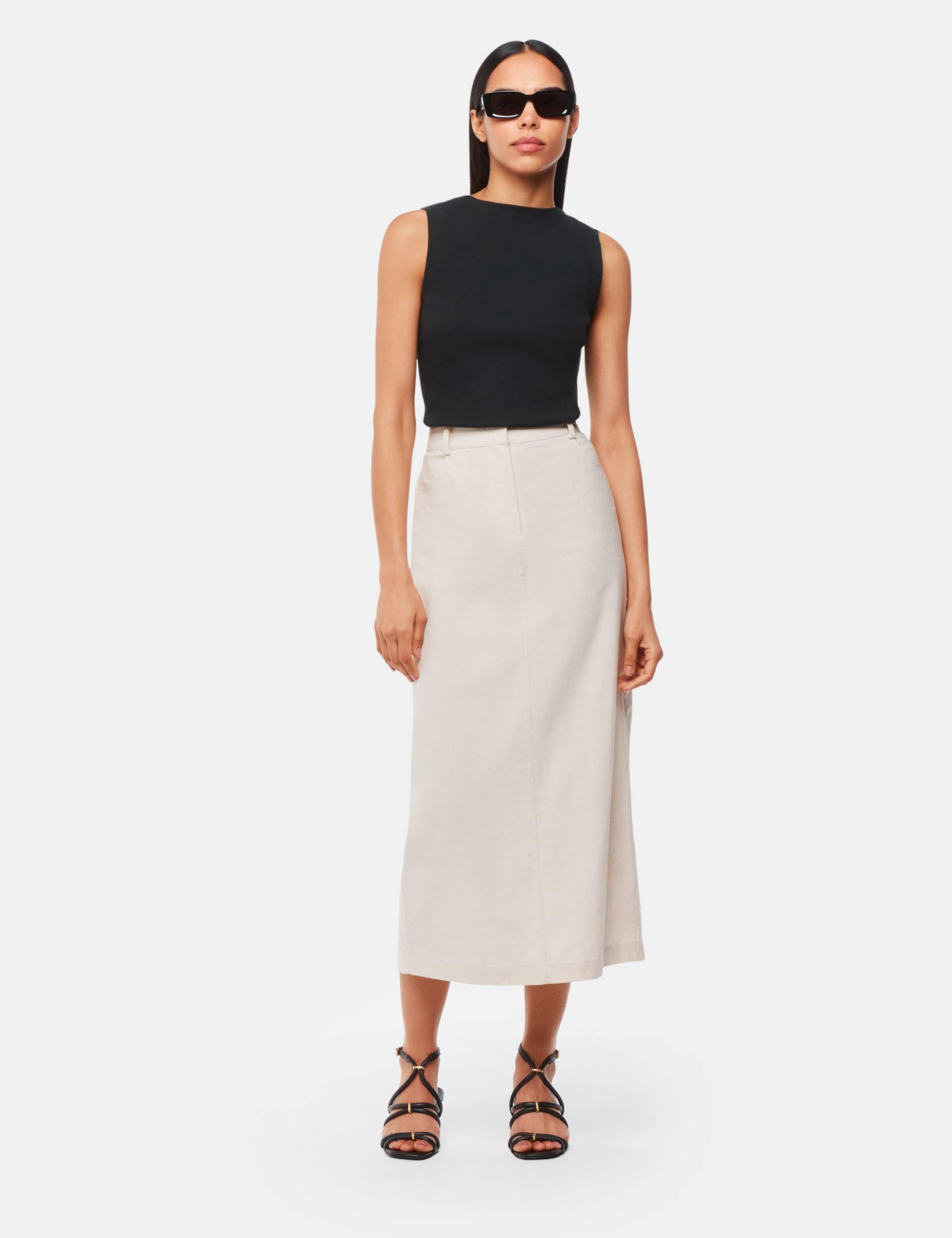 Cotton Rich Ribbed High Neck T-Shirt 4 of 4