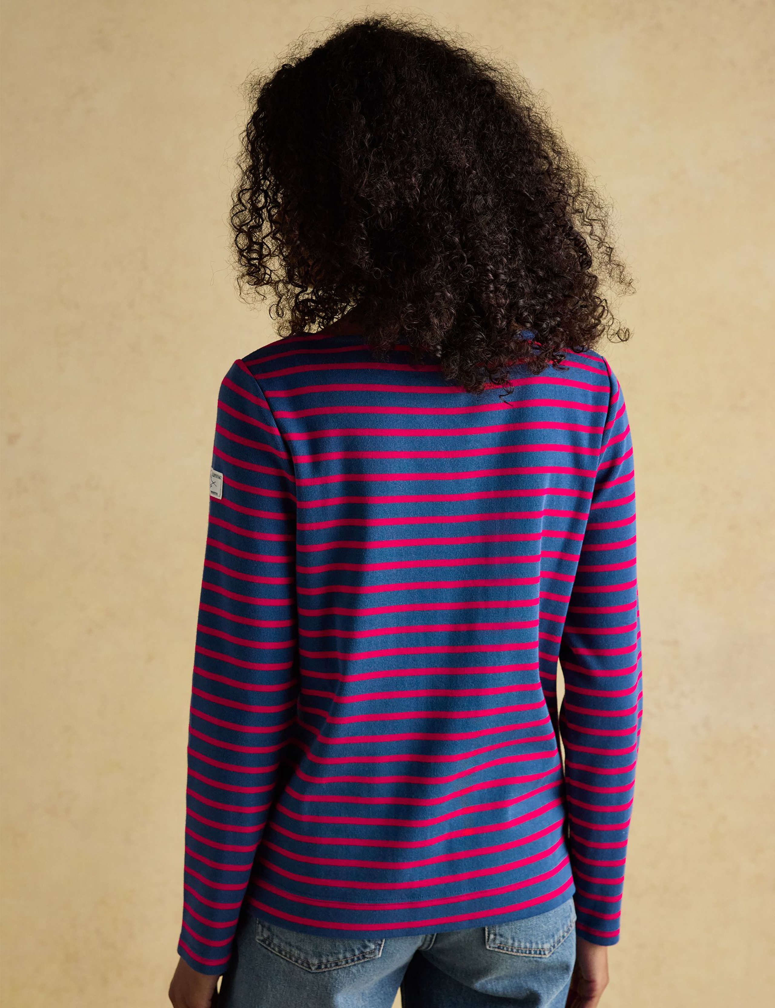 Pure Cotton Striped Slash Neck Top 4 of 7