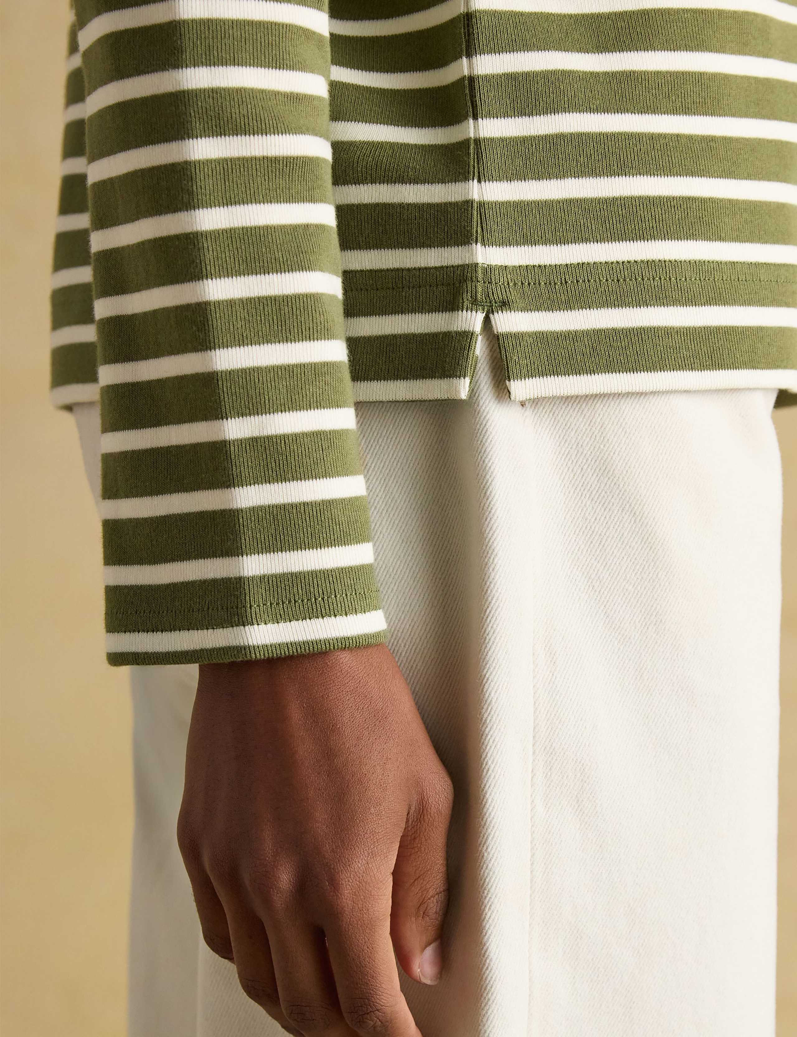 Pure Cotton Striped Slash Neck Top 7 of 7