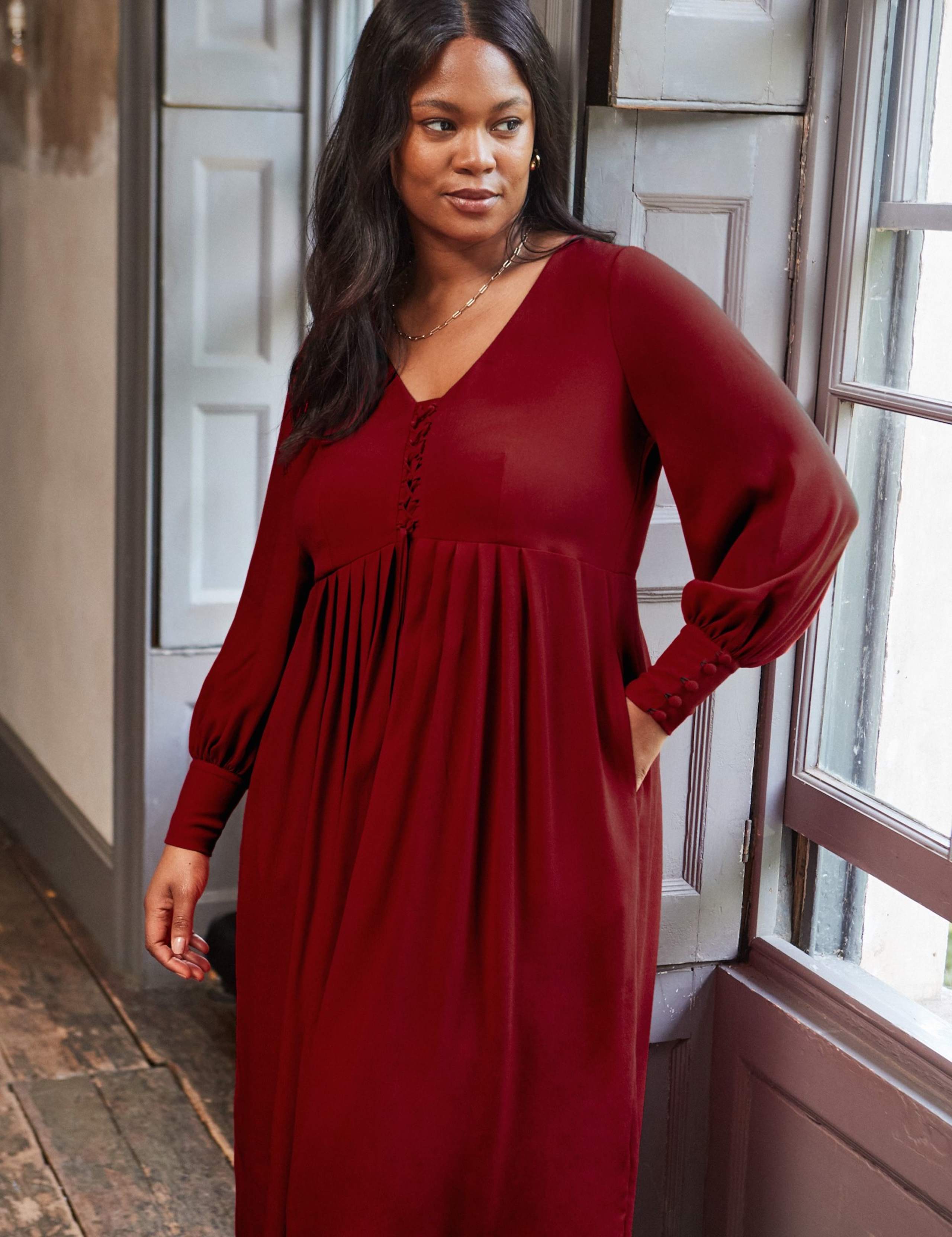 V-Neck Midaxi Tea Dress 2 of 7