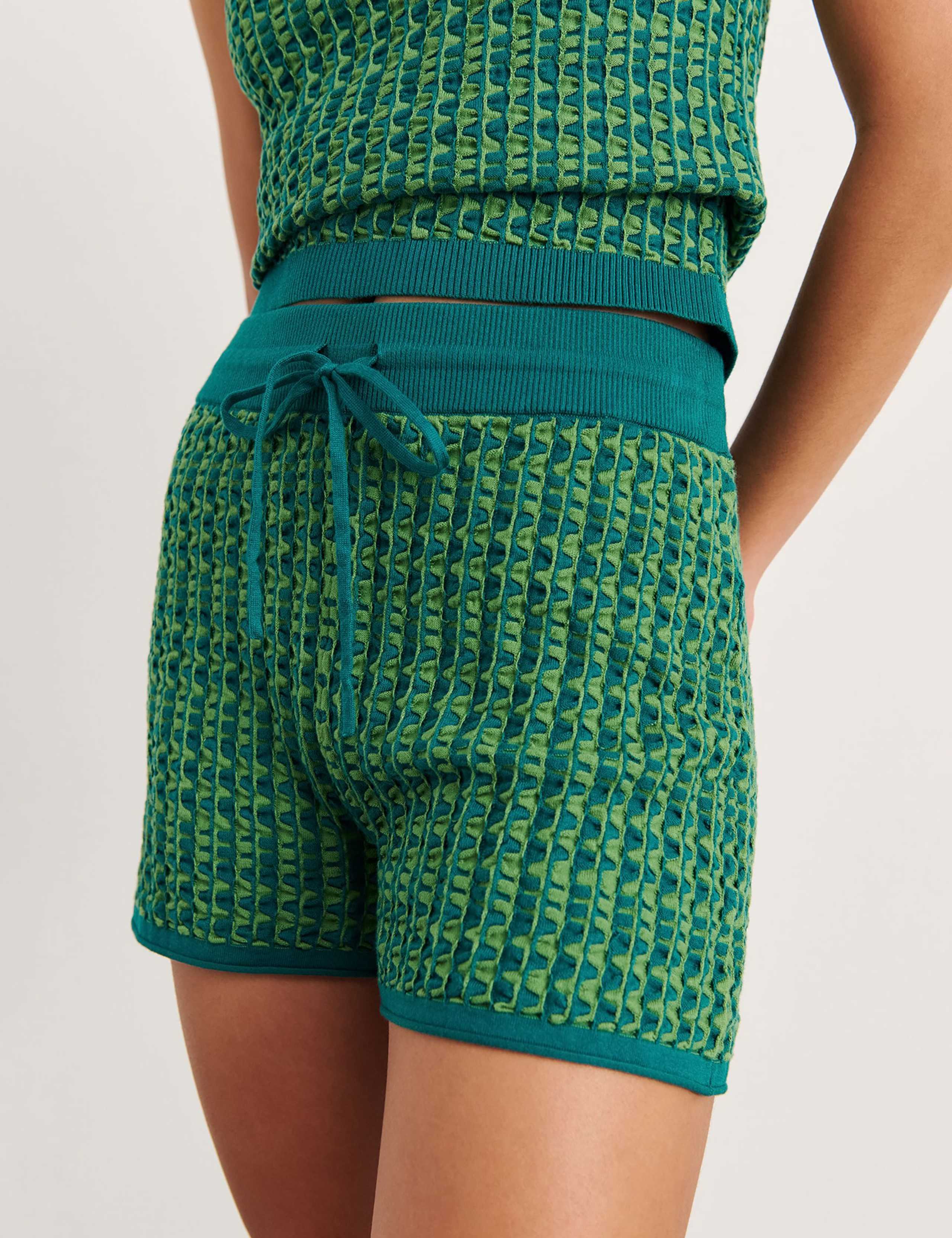 Pure Cotton Textured Knitted Shorts 3 of 6