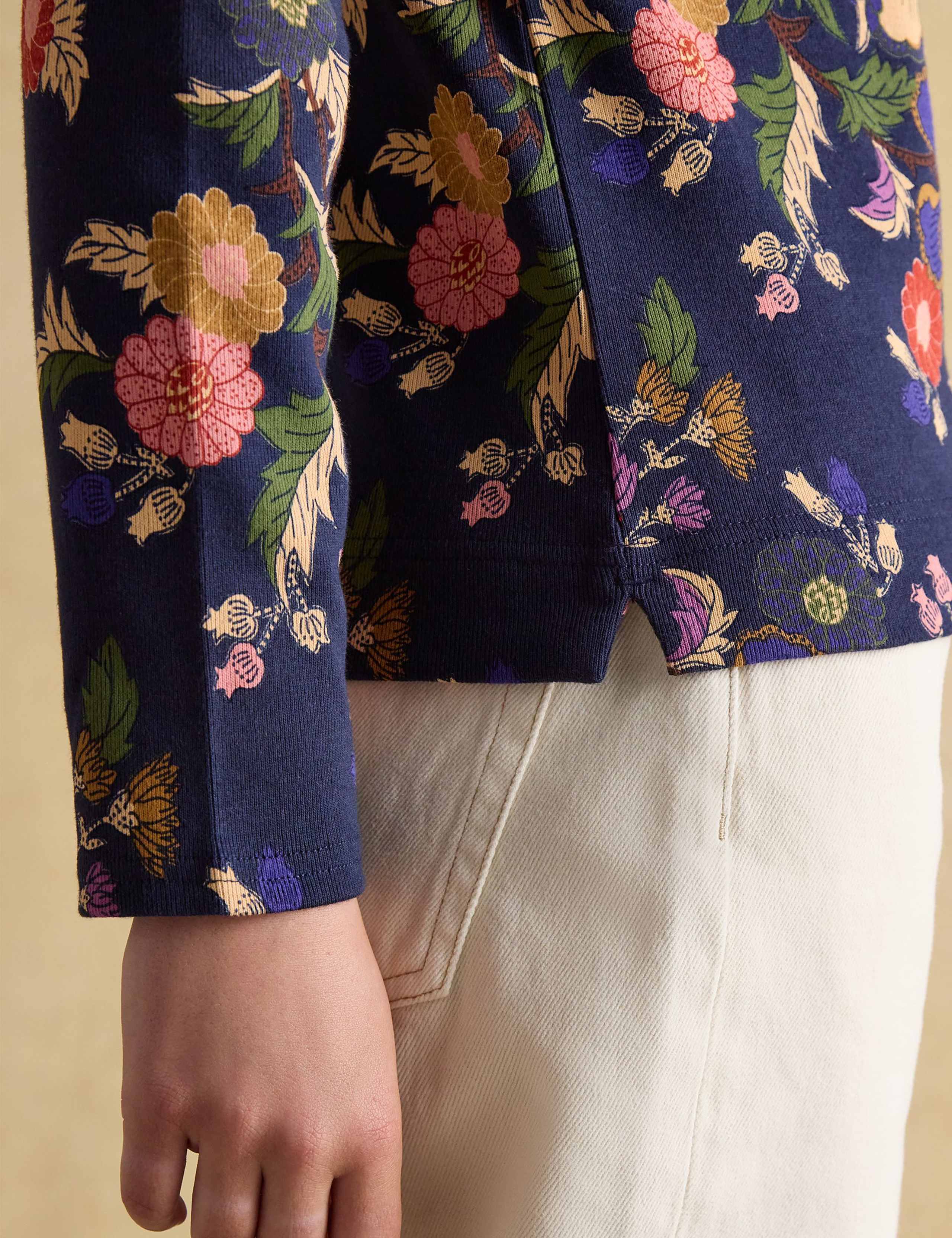Pure Cotton Floral Slash Neck Top 7 of 8