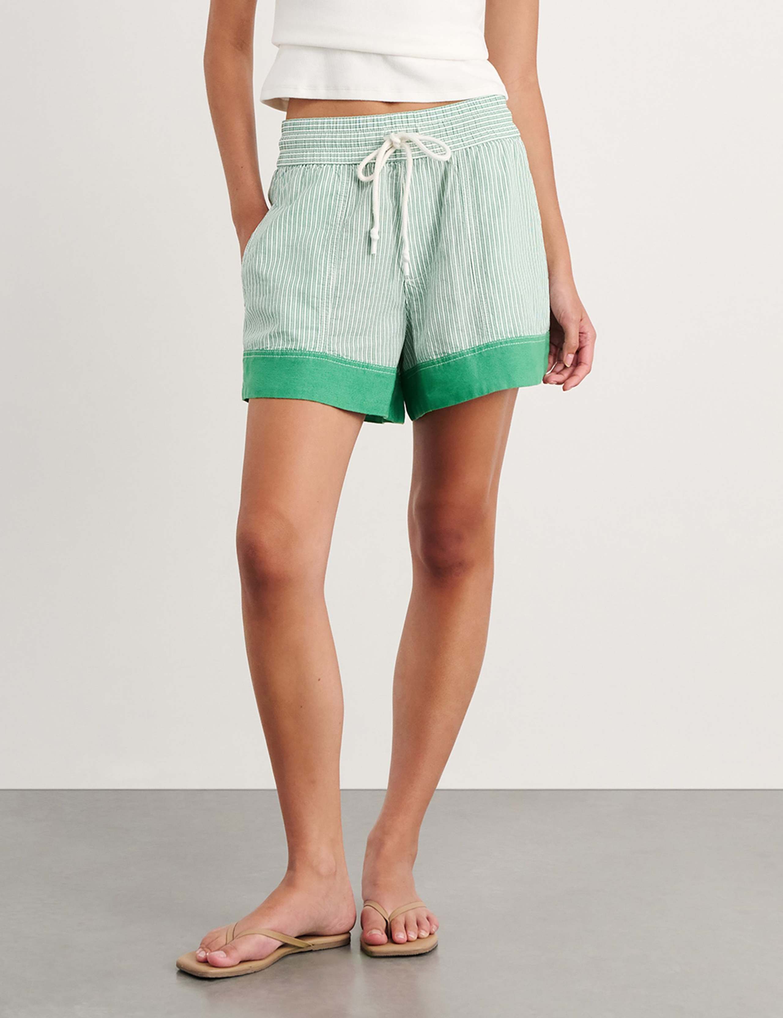 Linen Rich Striped Shorts 4 of 6